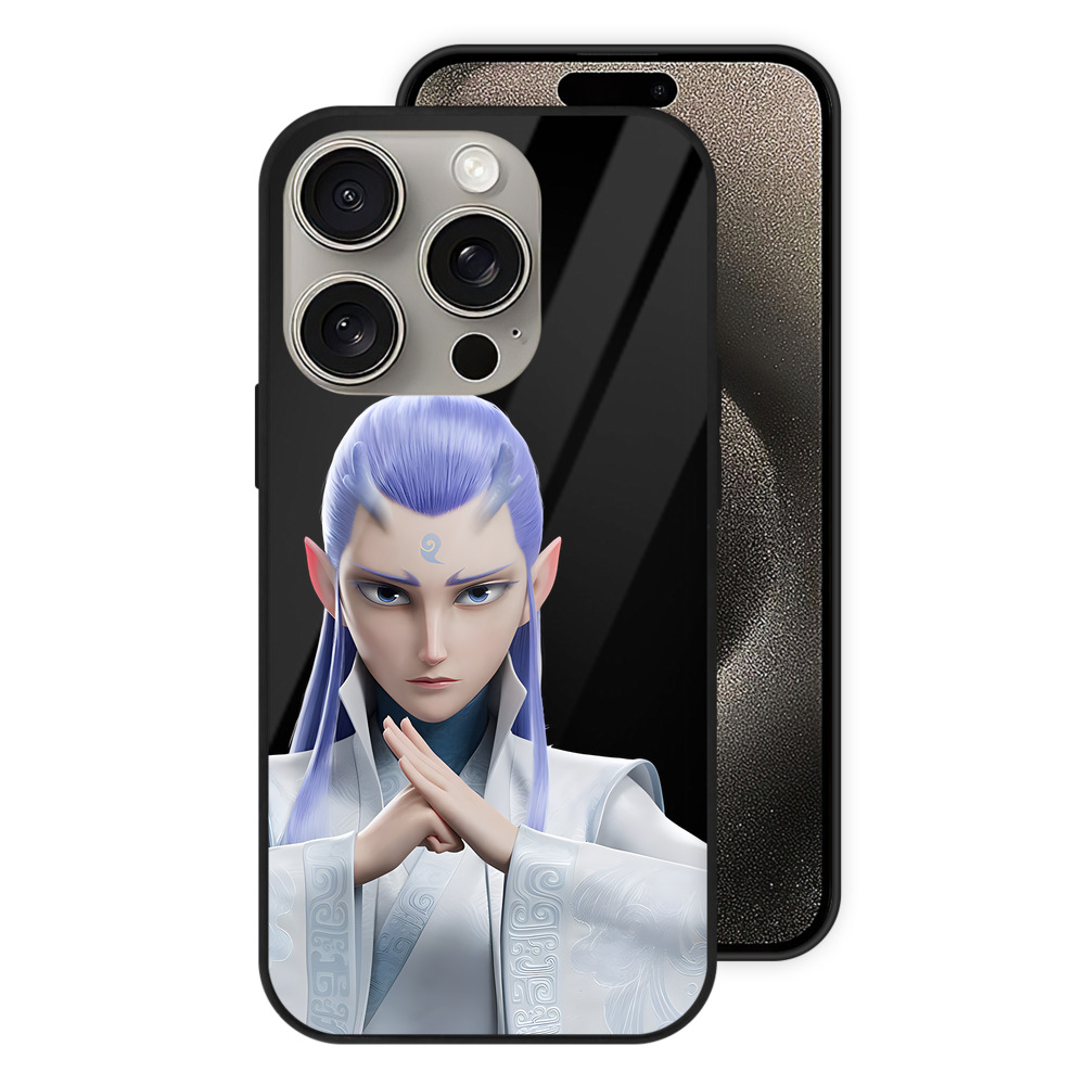 （画像用） Ne Zha 2 ナタ 魔童の大暴れ 【iPhone15Pro対応】スマホケース 耐衝撃＆黄変防止 背面ガラス