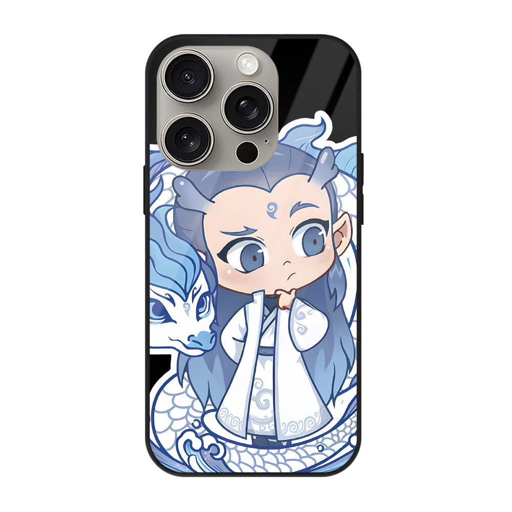 （画像用） Ne Zha 2 ナタ 魔童の大暴れ 【iPhone15Pro対応】スマホケース 耐衝撃＆黄変防止 背面ガラス