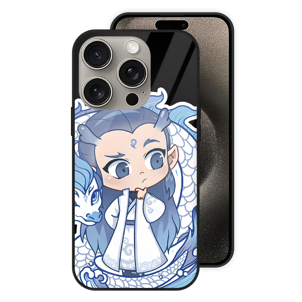 （画像用） Ne Zha 2 ナタ 魔童の大暴れ 【iPhone15Pro対応】スマホケース 耐衝撃＆黄変防止 背面ガラス