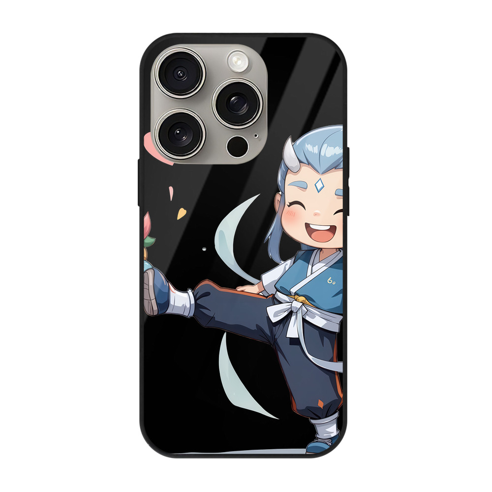 （画像用） Ne Zha 2 ナタ 魔童の大暴れ 【iPhone15Pro対応】スマホケース 耐衝撃＆黄変防止 背面ガラス