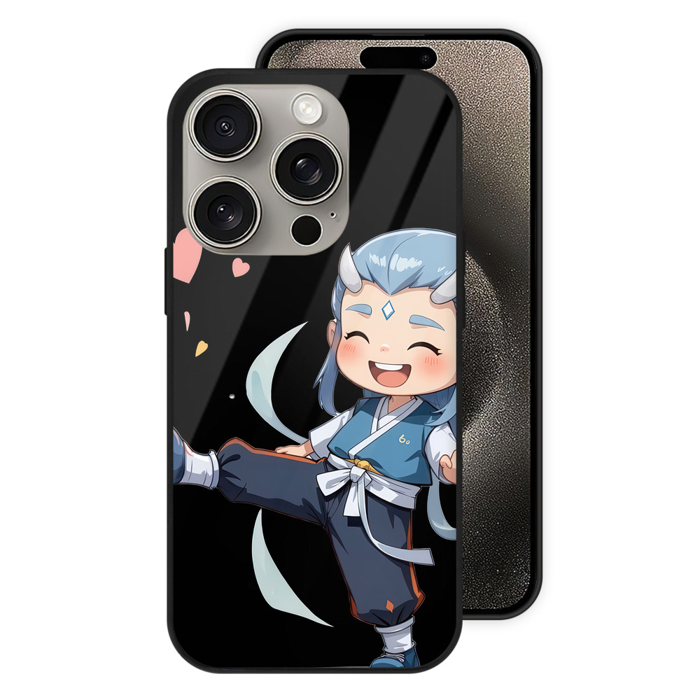 （画像用） Ne Zha 2 ナタ 魔童の大暴れ 【iPhone15Pro対応】スマホケース 耐衝撃＆黄変防止 背面ガラス