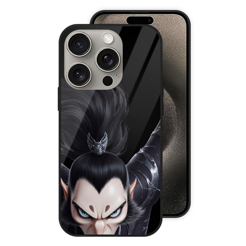 （画像用） Ne Zha 2 ナタ 魔童の大暴れ 【iPhone15Pro対応】スマホケース 耐衝撃＆黄変防止 背面ガラス