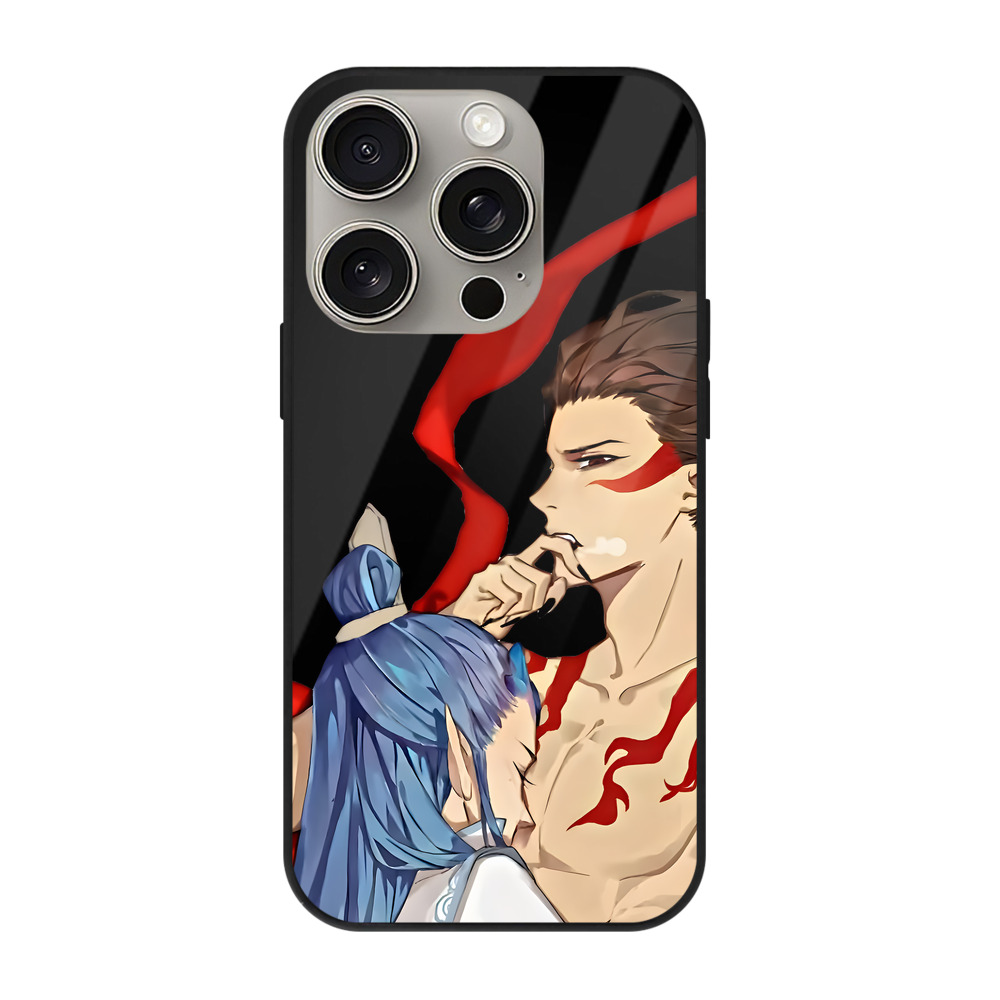 （画像用） Ne Zha 2 ナタ 魔童の大暴れ 【iPhone15Pro対応】スマホケース 耐衝撃＆黄変防止 背面ガラス