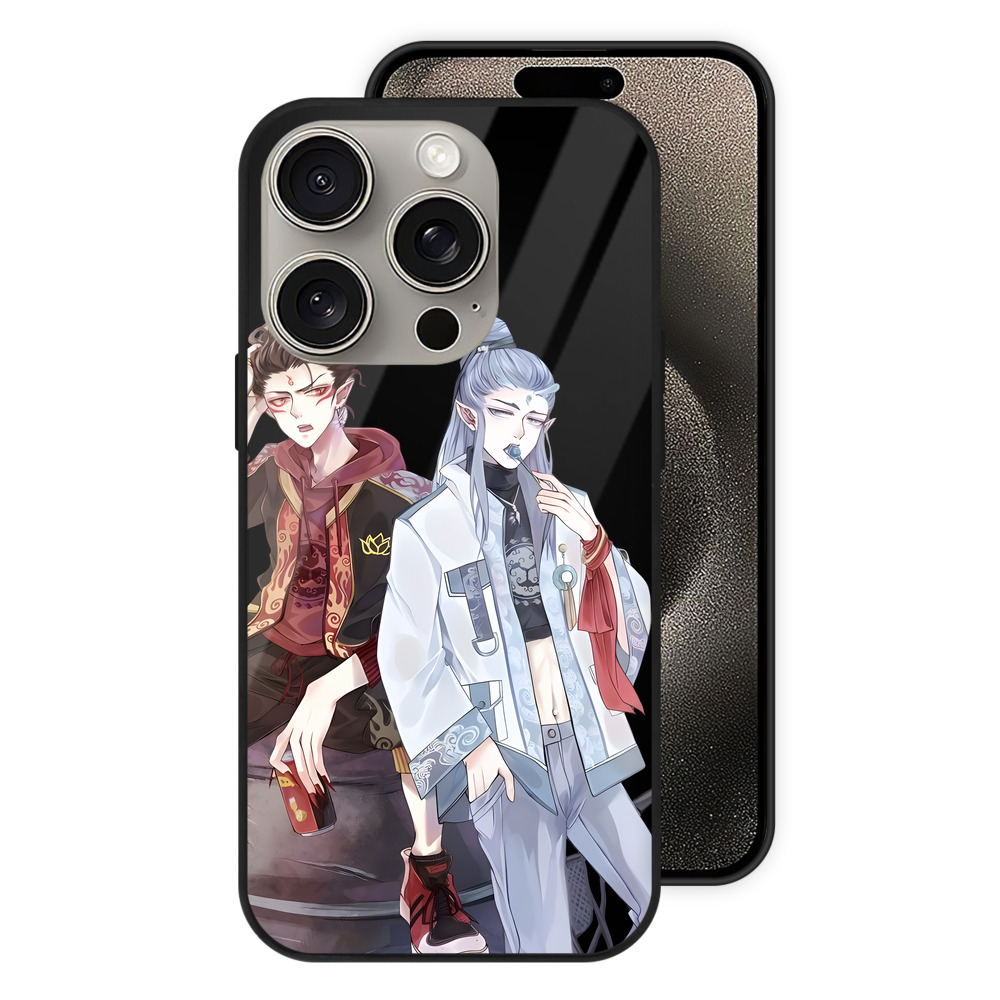 （画像用） Ne Zha 2 ナタ 魔童の大暴れ 【iPhone15Pro対応】スマホケース 耐衝撃＆黄変防止 背面ガラス