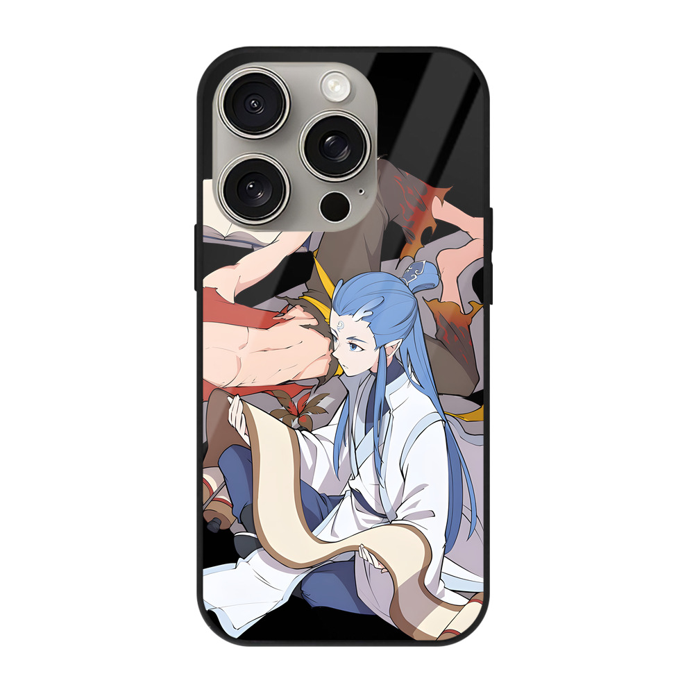 （画像用） Ne Zha 2 ナタ 魔童の大暴れ 【iPhone15Pro対応】スマホケース 耐衝撃＆黄変防止 背面ガラス