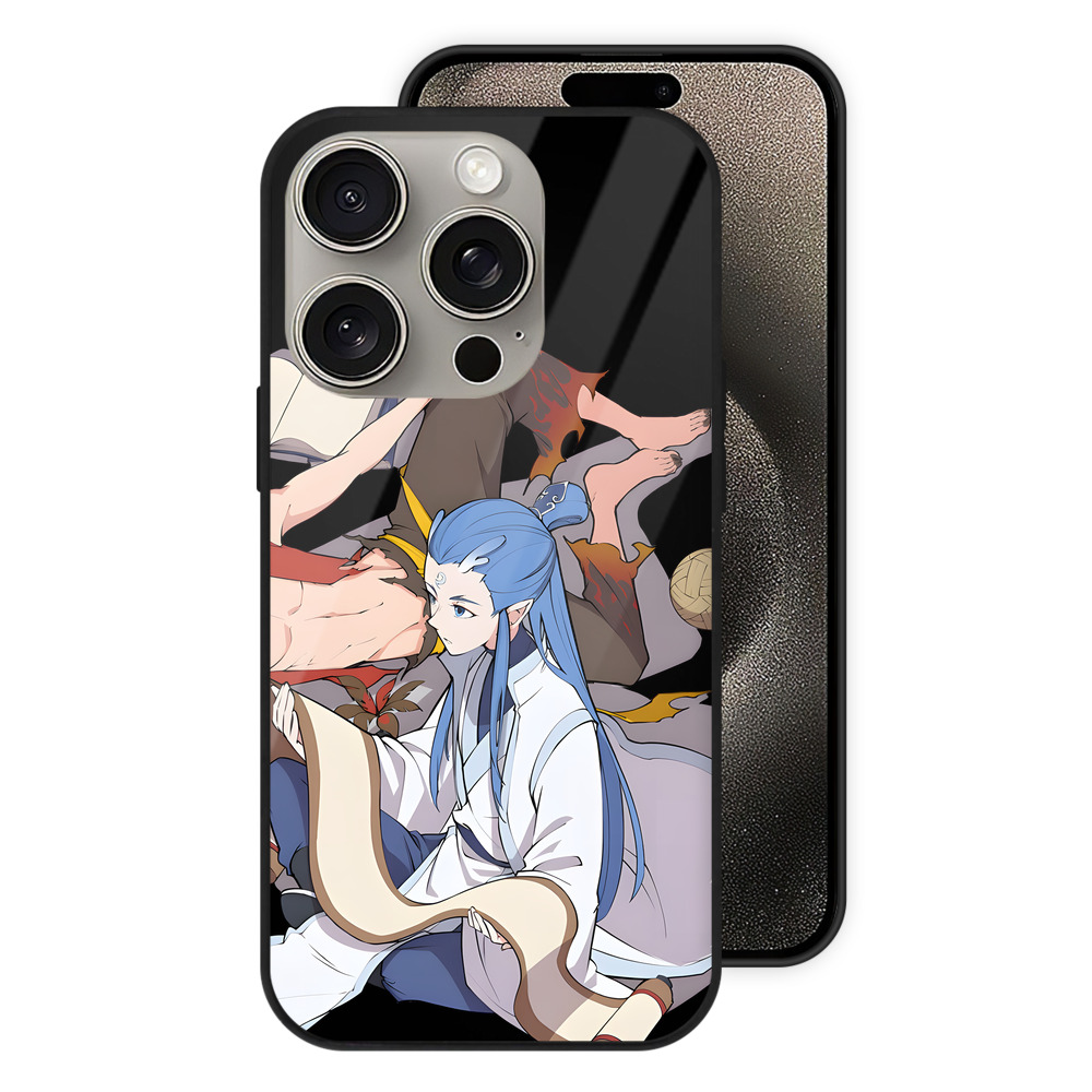 （画像用） Ne Zha 2 ナタ 魔童の大暴れ 【iPhone15Pro対応】スマホケース 耐衝撃＆黄変防止 背面ガラス
