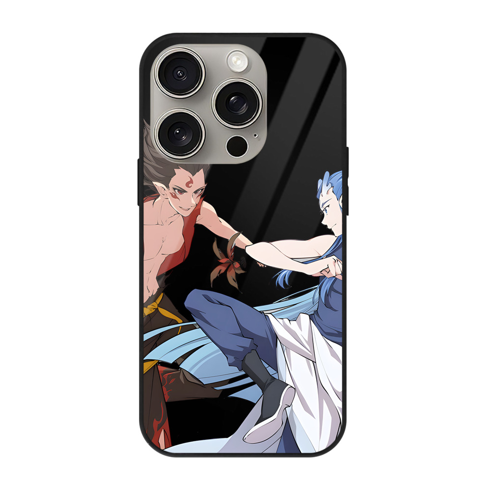 （画像用） Ne Zha 2 ナタ 魔童の大暴れ 【iPhone15Pro対応】スマホケース 耐衝撃＆黄変防止 背面ガラス