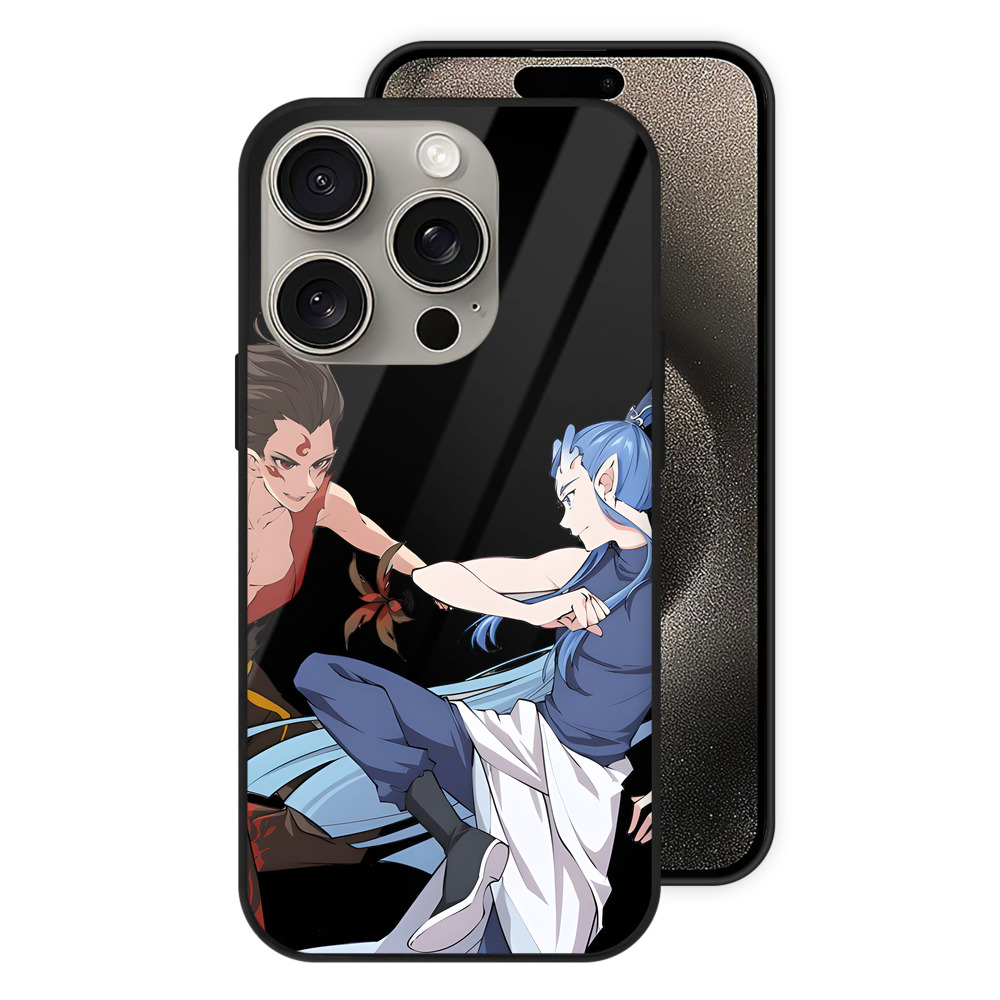 （画像用） Ne Zha 2 ナタ 魔童の大暴れ 【iPhone15Pro対応】スマホケース 耐衝撃＆黄変防止 背面ガラス