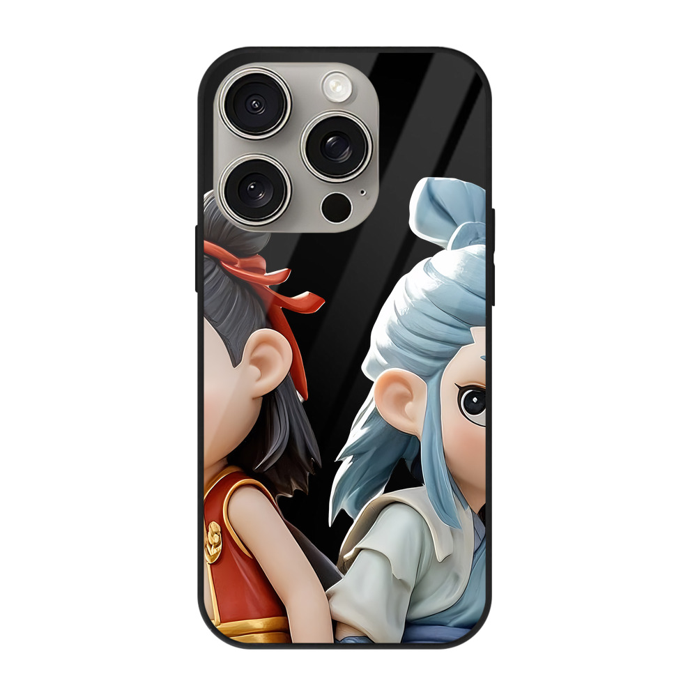 （画像用） Ne Zha 2 ナタ 魔童の大暴れ 【iPhone15Pro対応】スマホケース 耐衝撃＆黄変防止 背面ガラス