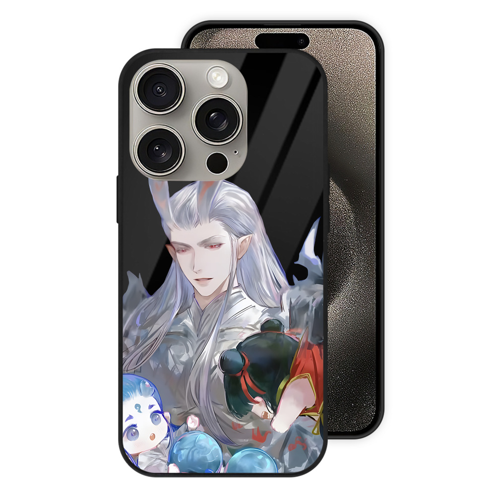 （画像用） Ne Zha 2 ナタ 魔童の大暴れ 【iPhone15Pro対応】スマホケース 耐衝撃＆黄変防止 背面ガラス