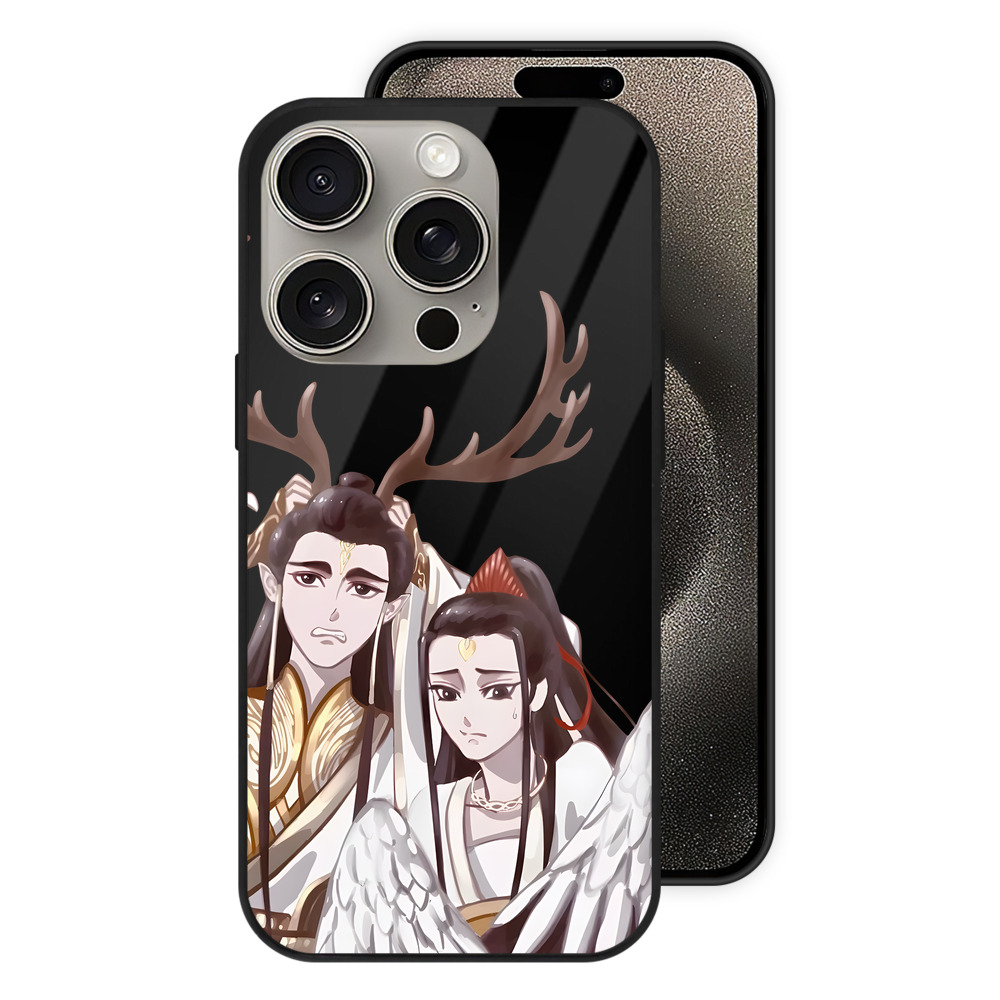 （画像用） Ne Zha 2 ナタ 魔童の大暴れ 【iPhone15Pro対応】スマホケース 耐衝撃＆黄変防止 背面ガラス