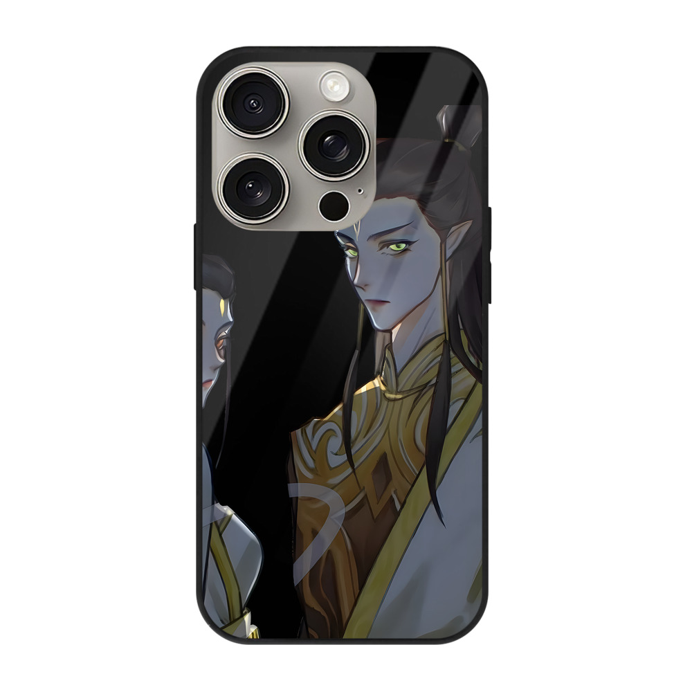 （画像用） Ne Zha 2 ナタ 魔童の大暴れ 【iPhone15Pro対応】スマホケース 耐衝撃＆黄変防止 背面ガラス
