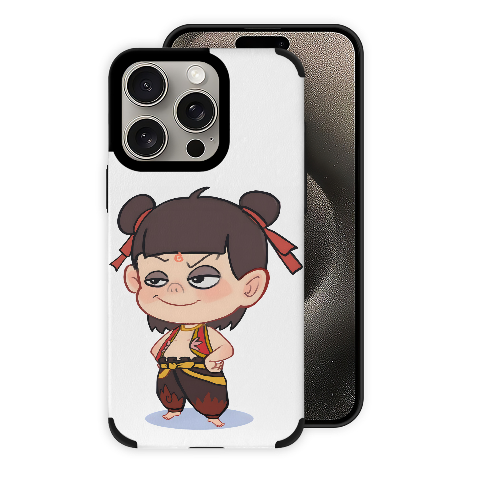 （画像用） Ne Zha 2 ナタ 魔童の大暴れ 【iPhone15ProMax対応】 PUレザー スマホケース 耐衝撃＆黄変防止