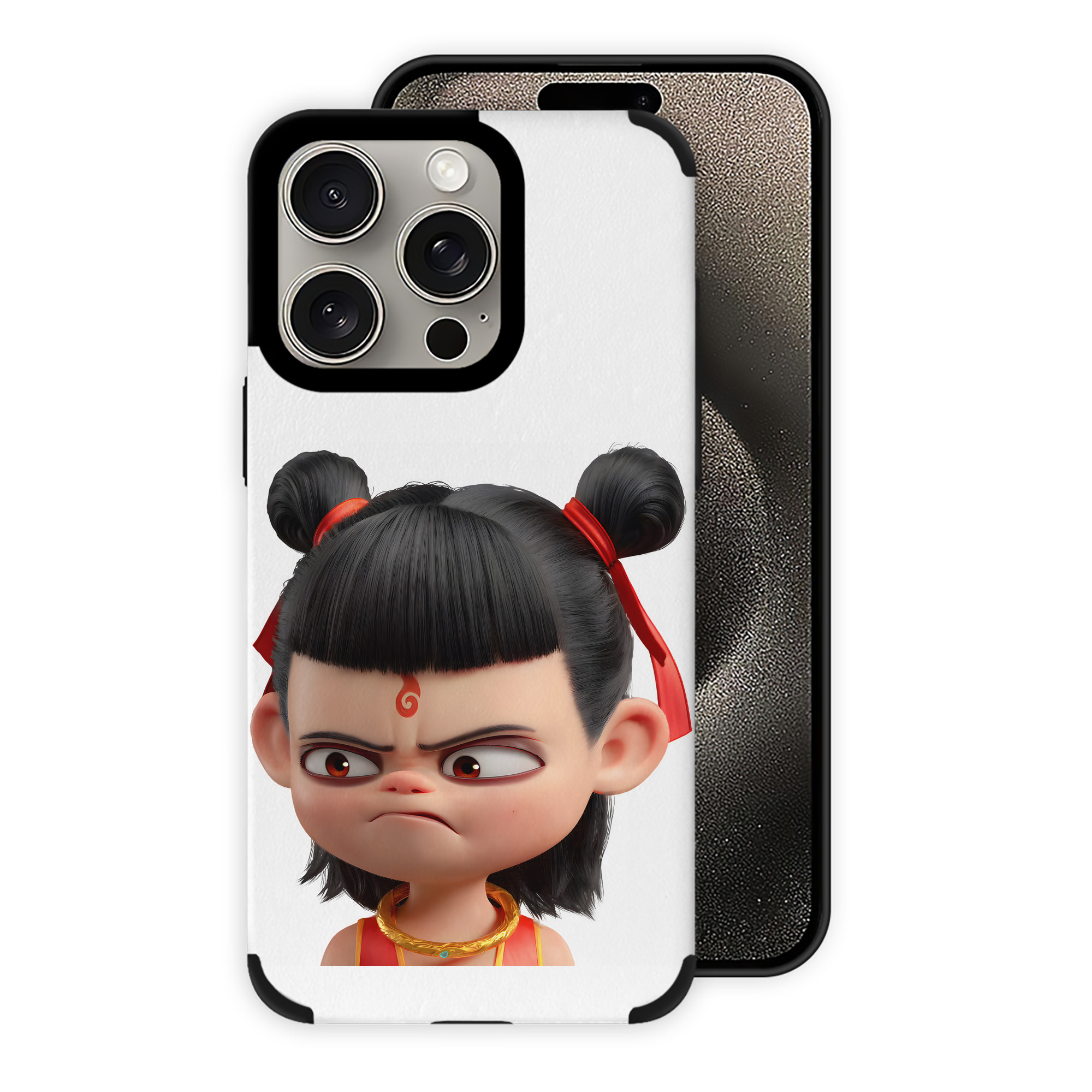 （画像用） Ne Zha 2 ナタ 魔童の大暴れ 【iPhone15ProMax対応】 PUレザー スマホケース 耐衝撃＆黄変防止