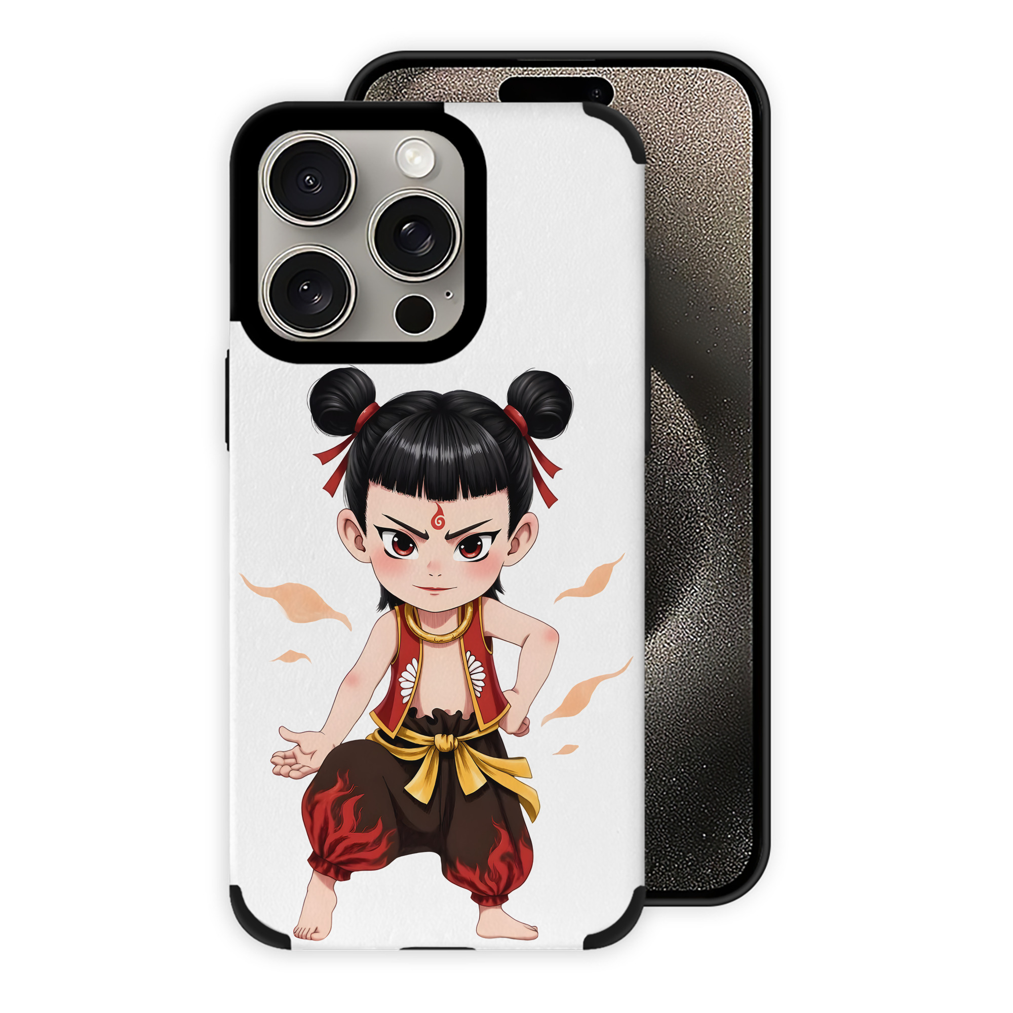 （画像用） Ne Zha 2 ナタ 魔童の大暴れ 【iPhone15ProMax対応】 PUレザー スマホケース 耐衝撃＆黄変防止