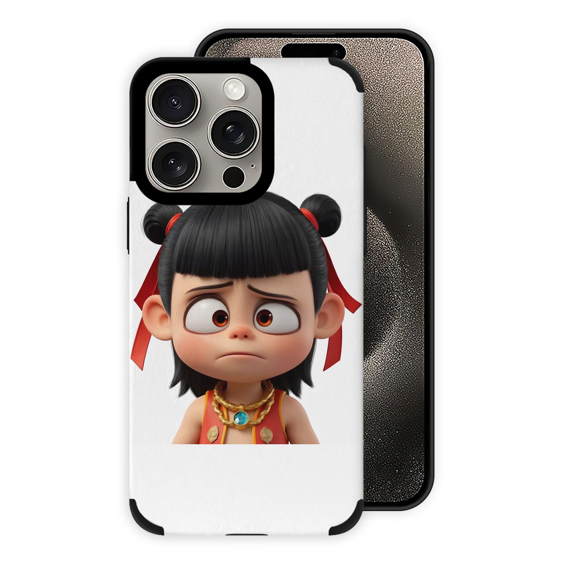（画像用） Ne Zha 2 ナタ 魔童の大暴れ 【iPhone15ProMax対応】 PUレザー スマホケース 耐衝撃＆黄変防止