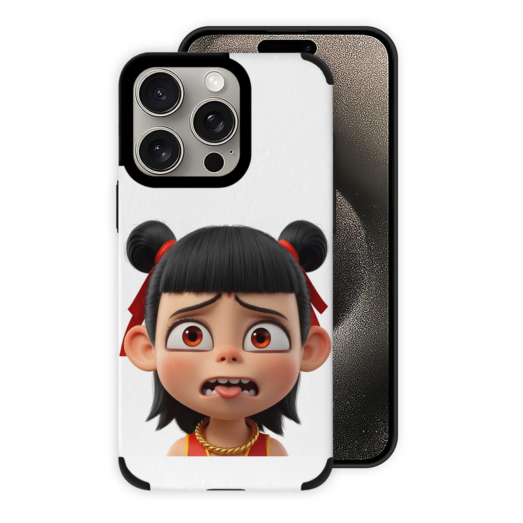 （画像用） Ne Zha 2 ナタ 魔童の大暴れ 【iPhone15ProMax対応】 PUレザー スマホケース 耐衝撃＆黄変防止