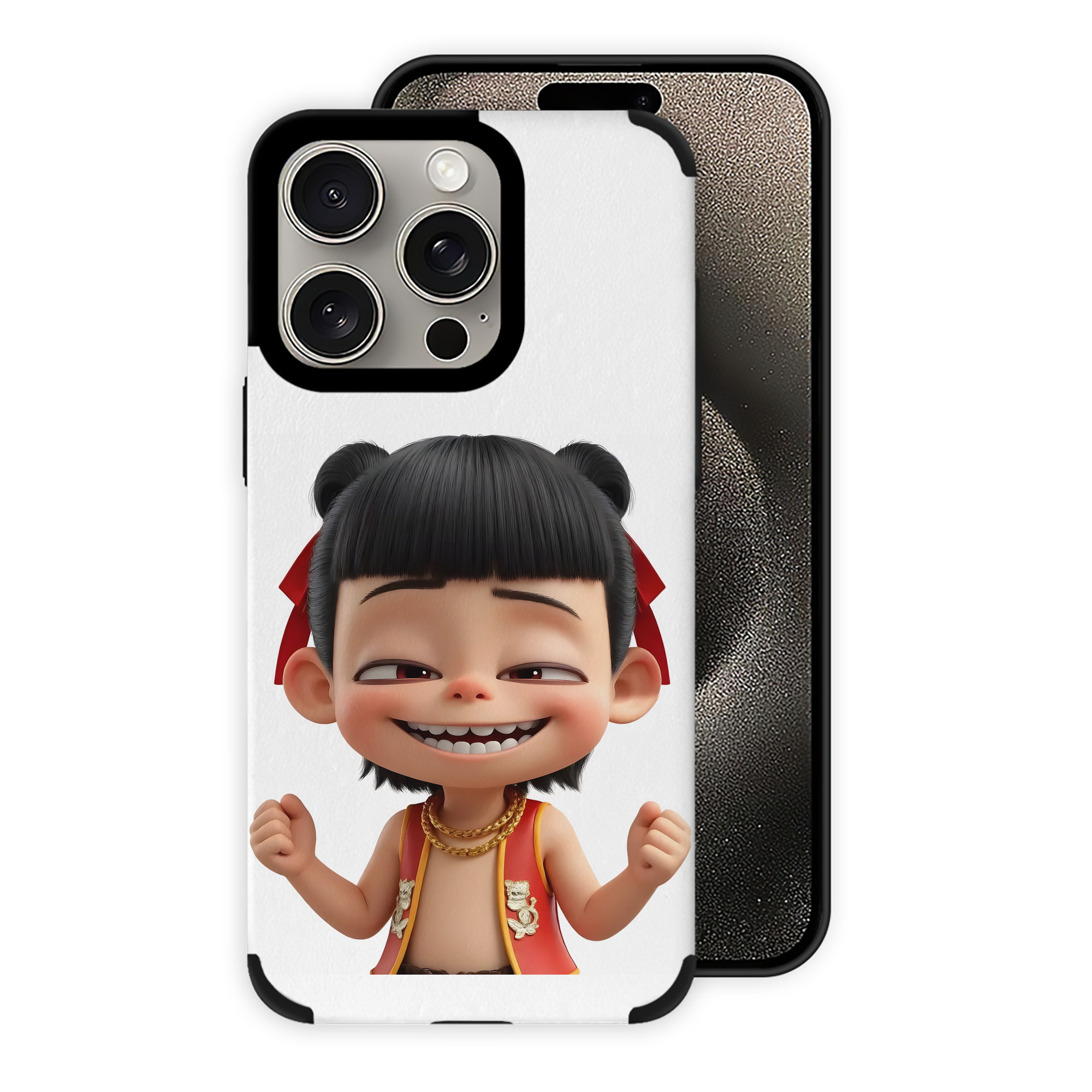 （画像用） Ne Zha 2 ナタ 魔童の大暴れ 【iPhone15ProMax対応】 PUレザー スマホケース 耐衝撃＆黄変防止