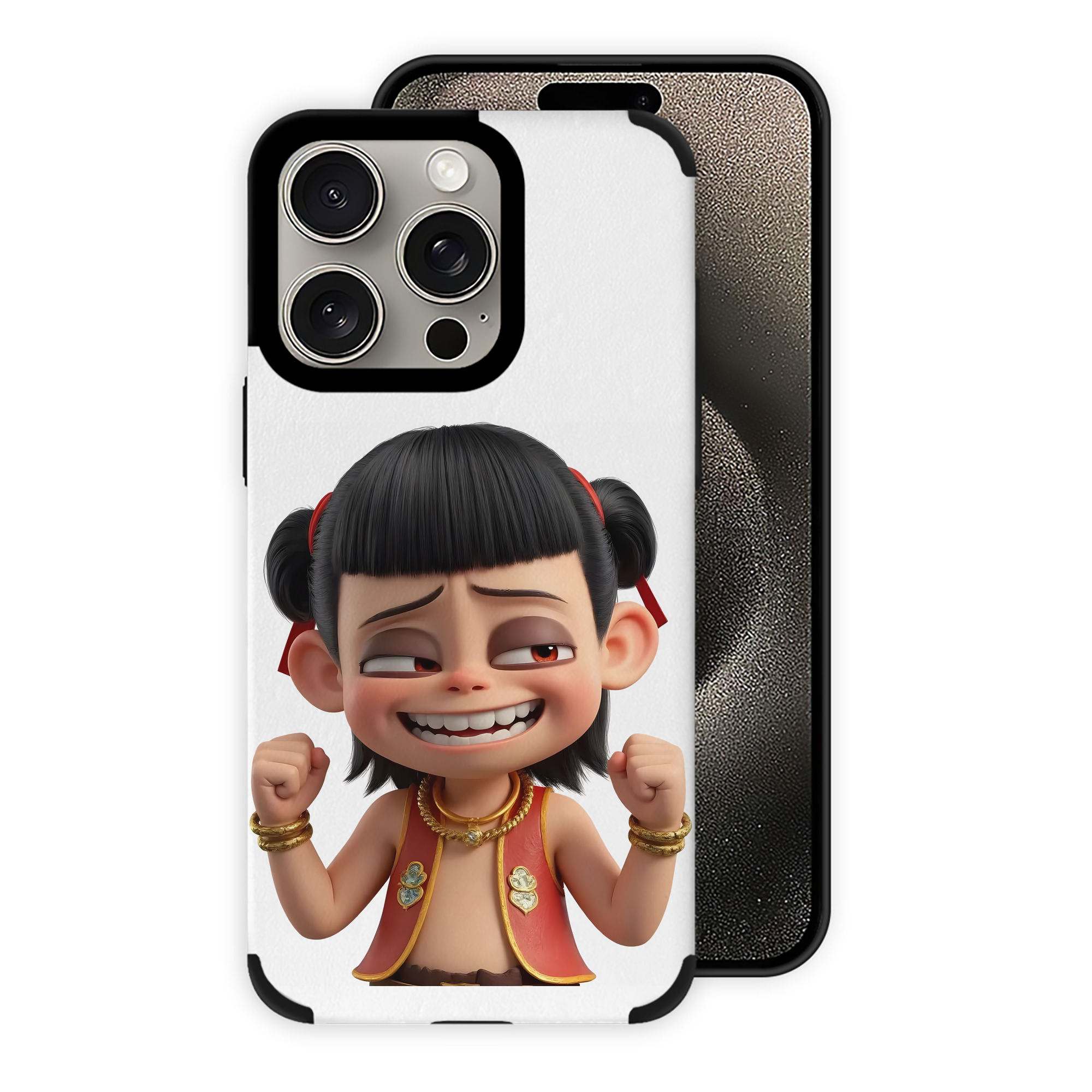 （画像用） Ne Zha 2 ナタ 魔童の大暴れ 【iPhone15ProMax対応】 PUレザー スマホケース 耐衝撃＆黄変防止