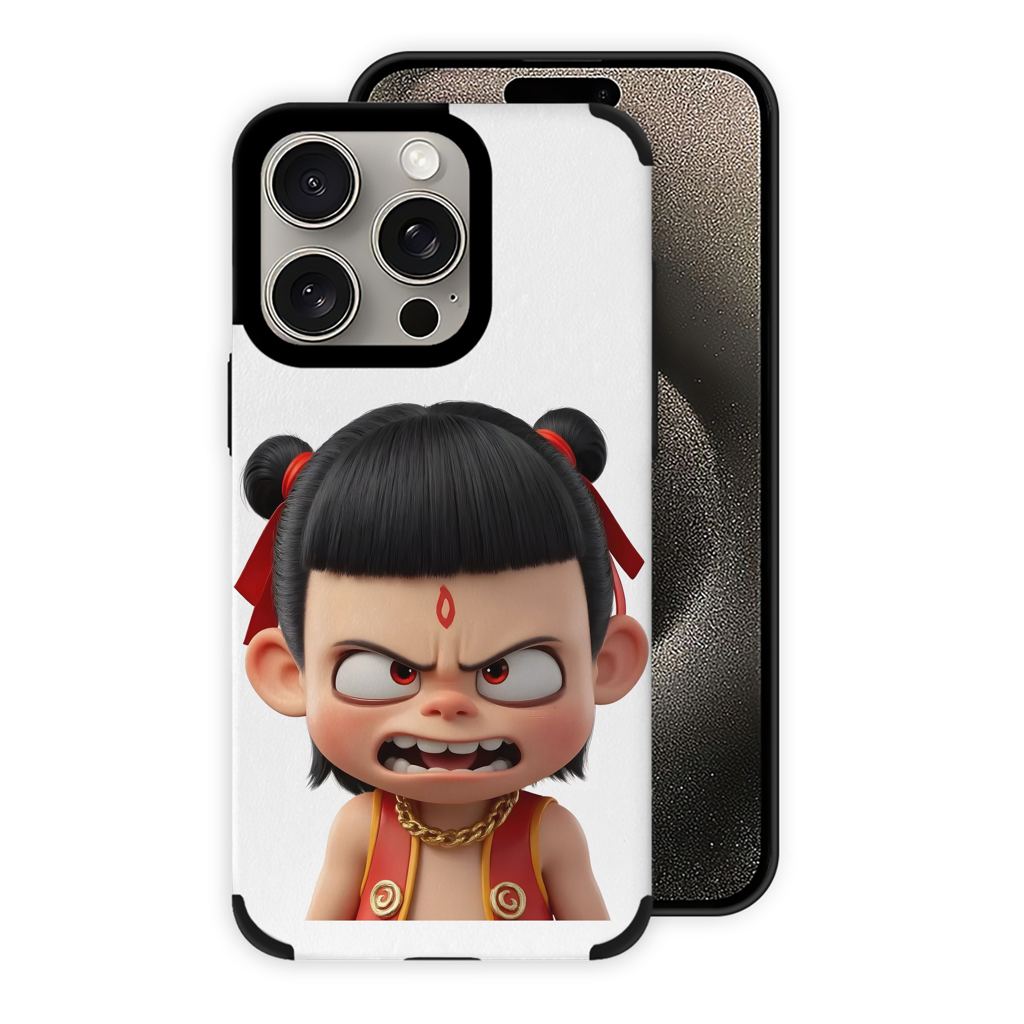 （画像用） Ne Zha 2 ナタ 魔童の大暴れ 【iPhone15ProMax対応】 PUレザー スマホケース 耐衝撃＆黄変防止