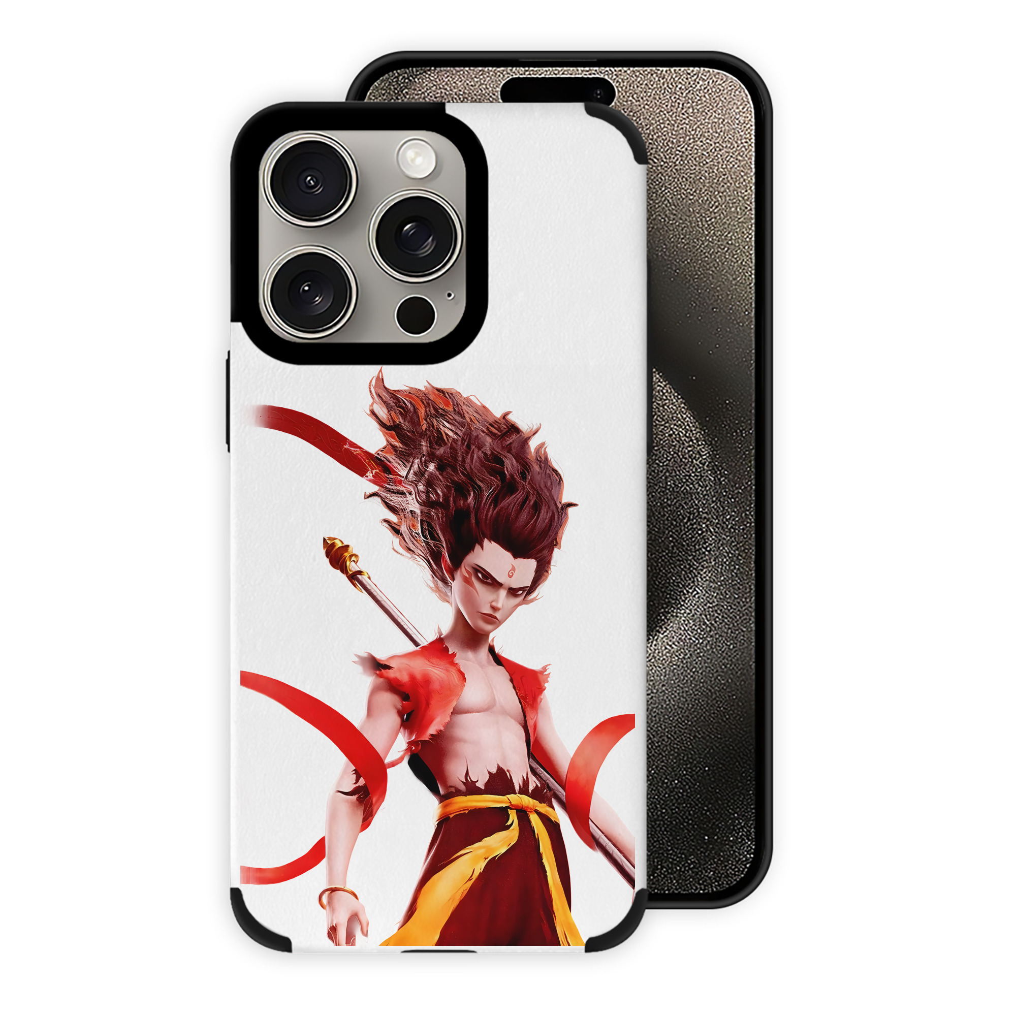 （画像用） Ne Zha 2 ナタ 魔童の大暴れ 【iPhone15ProMax対応】 PUレザー スマホケース 耐衝撃＆黄変防止