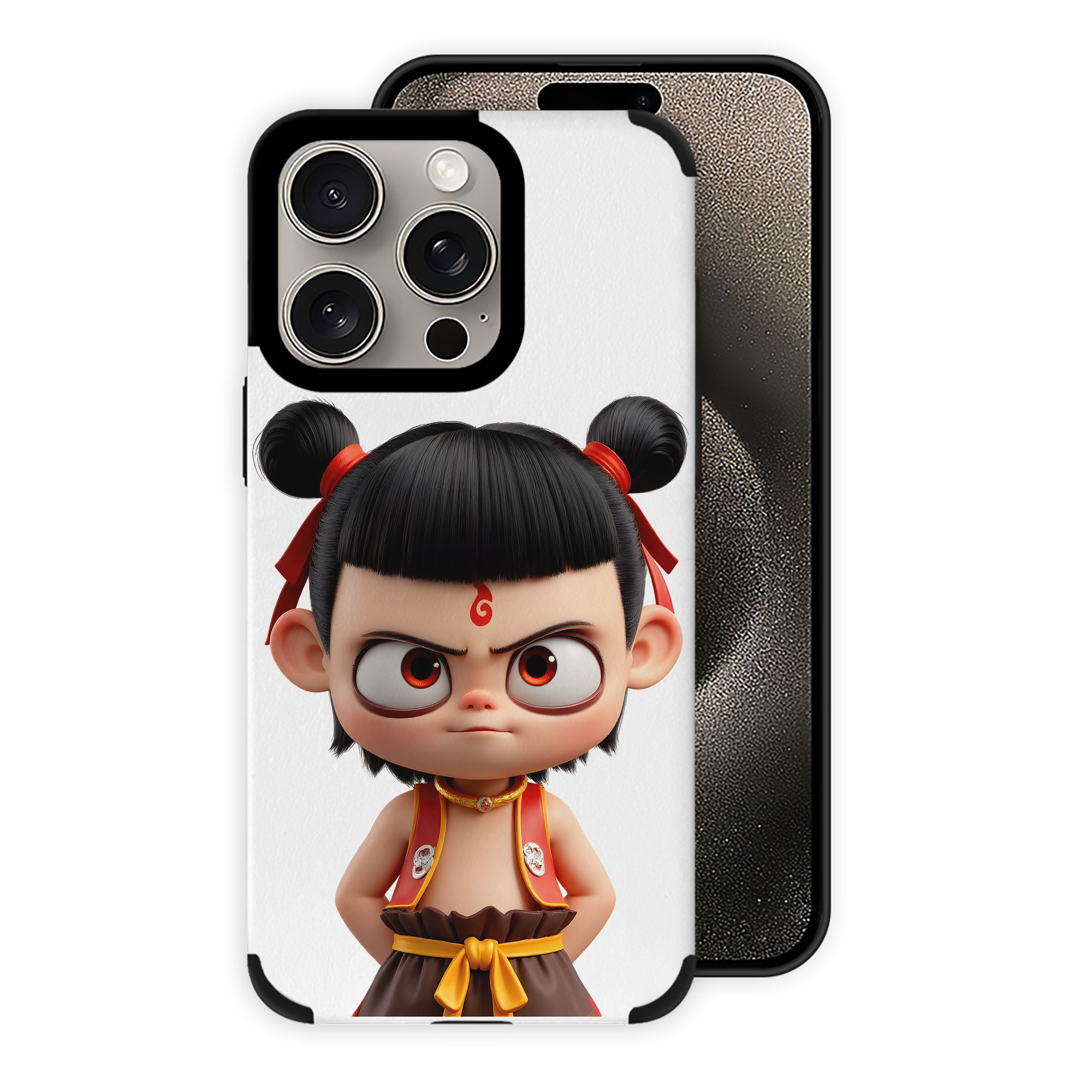 （画像用） Ne Zha 2 ナタ 魔童の大暴れ 【iPhone15ProMax対応】 PUレザー スマホケース 耐衝撃＆黄変防止