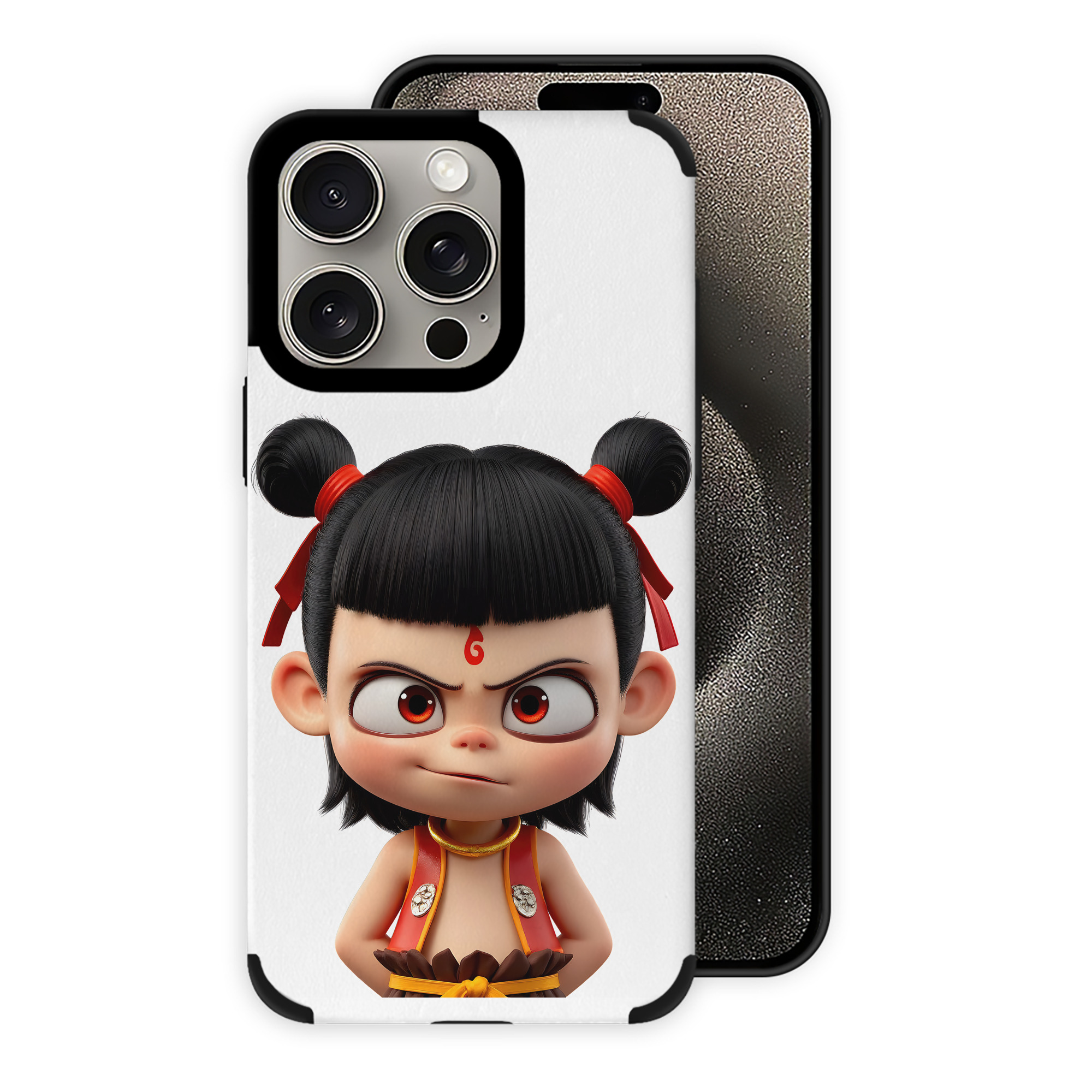 （画像用） Ne Zha 2 ナタ 魔童の大暴れ 【iPhone15ProMax対応】 PUレザー スマホケース 耐衝撃＆黄変防止