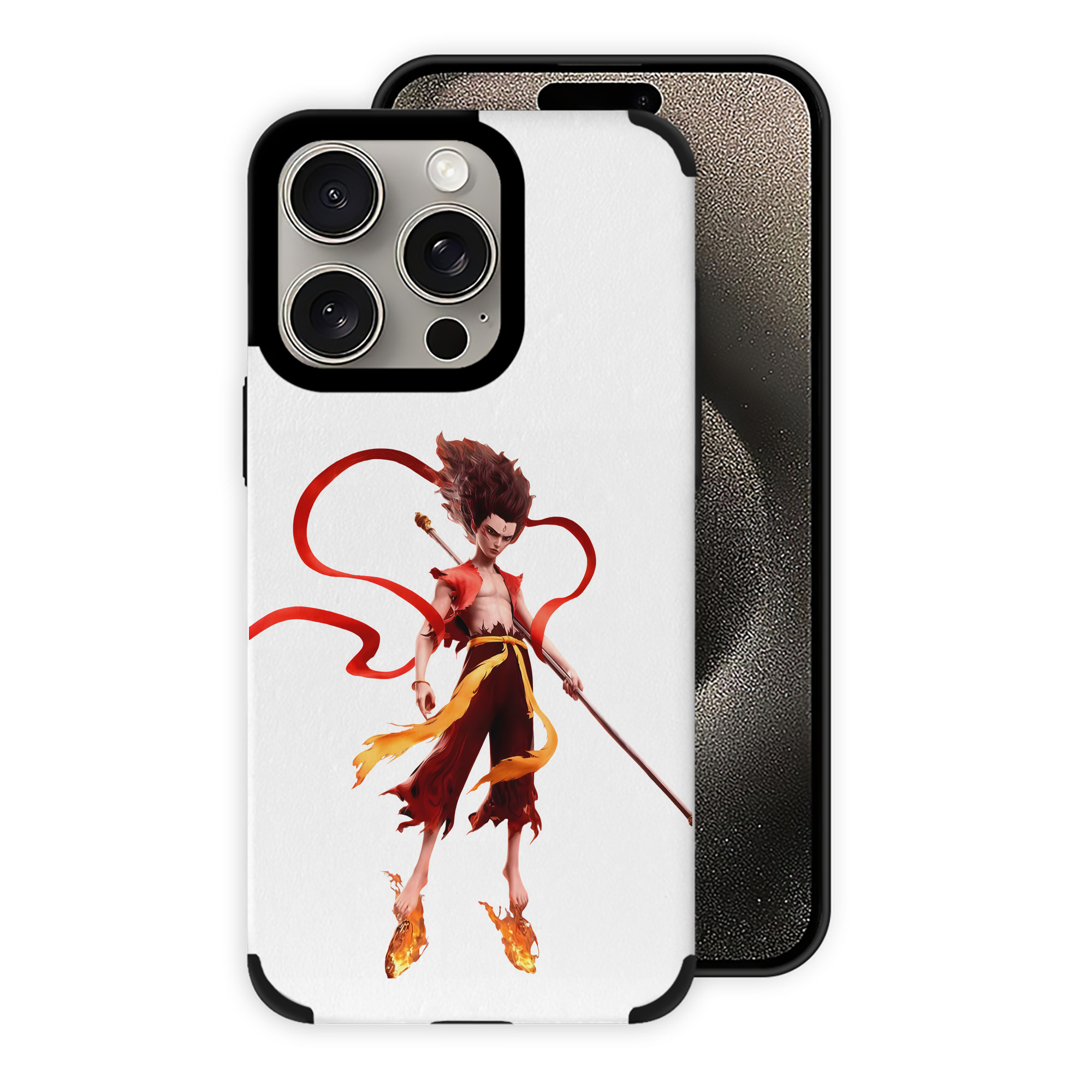 （画像用） Ne Zha 2 ナタ 魔童の大暴れ 【iPhone15ProMax対応】 PUレザー スマホケース 耐衝撃＆黄変防止