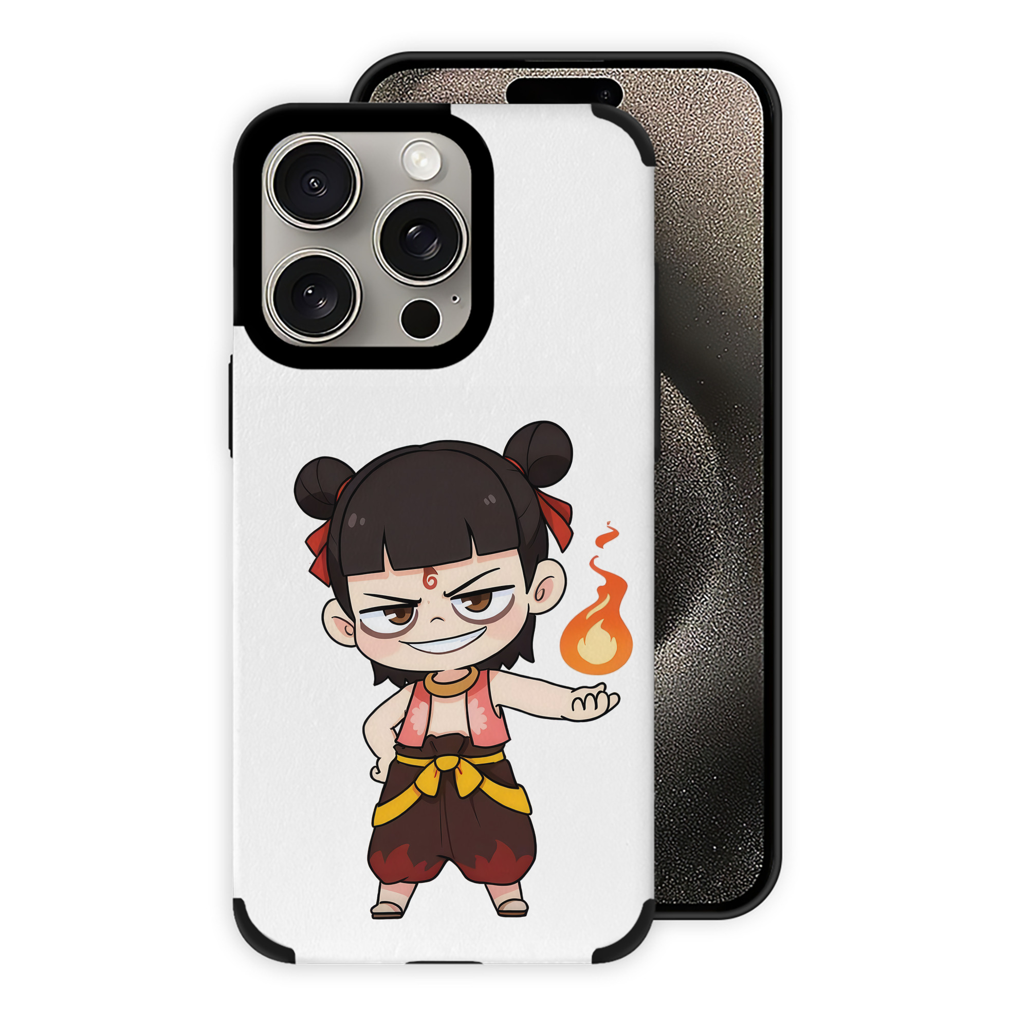 （画像用） Ne Zha 2 ナタ 魔童の大暴れ 【iPhone15ProMax対応】 PUレザー スマホケース 耐衝撃＆黄変防止