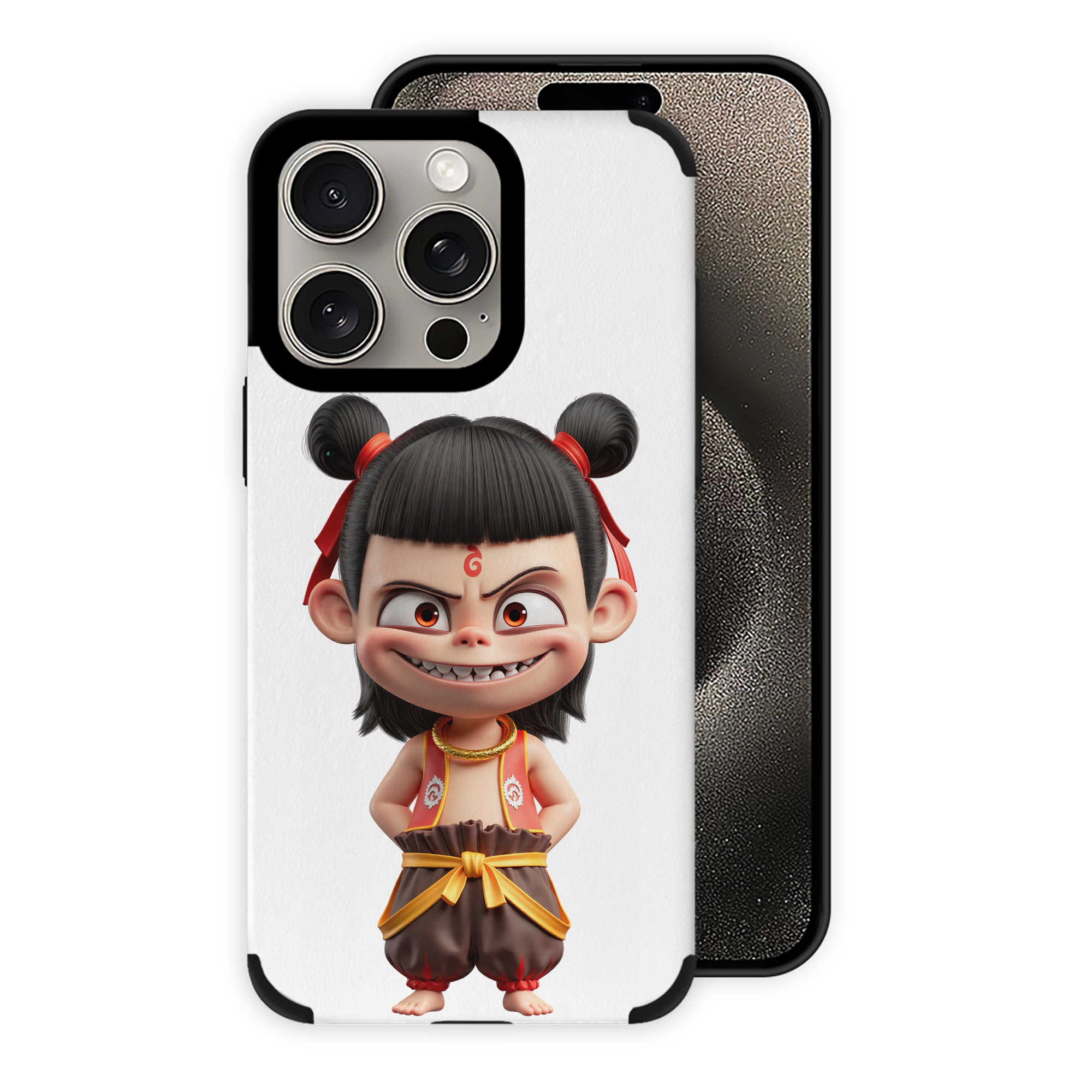 （画像用） Ne Zha 2 ナタ 魔童の大暴れ 【iPhone15ProMax対応】 PUレザー スマホケース 耐衝撃＆黄変防止