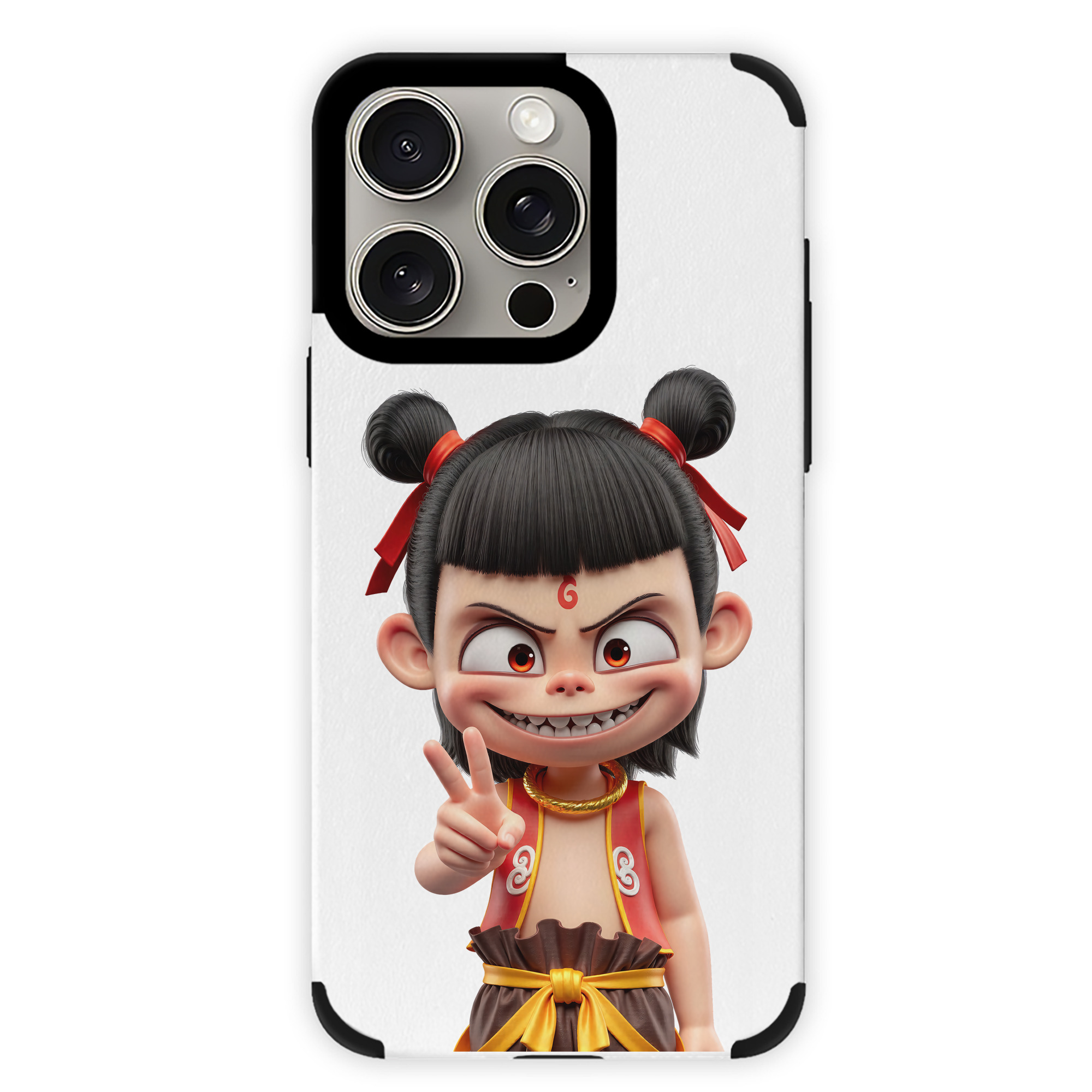 （画像用） Ne Zha 2 ナタ 魔童の大暴れ 【iPhone15ProMax対応】 PUレザー スマホケース 耐衝撃＆黄変防止