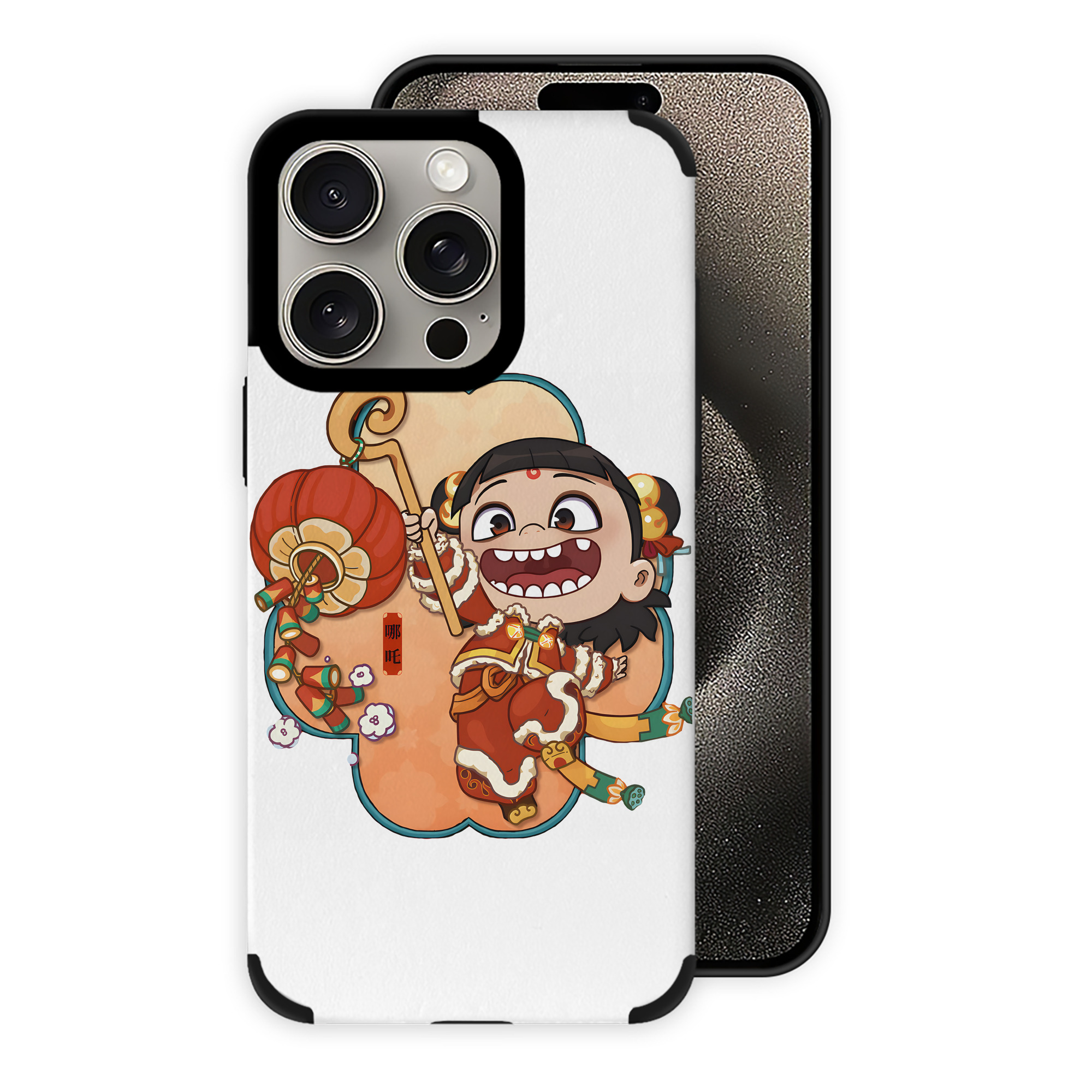 （画像用） Ne Zha 2 ナタ 魔童の大暴れ 【iPhone15ProMax対応】 PUレザー スマホケース 耐衝撃＆黄変防止