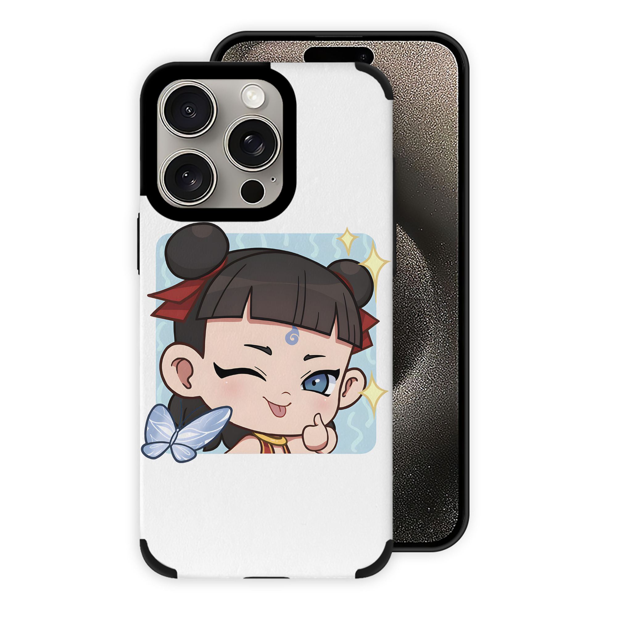 （画像用） Ne Zha 2 ナタ 魔童の大暴れ 【iPhone15ProMax対応】 PUレザー スマホケース 耐衝撃＆黄変防止