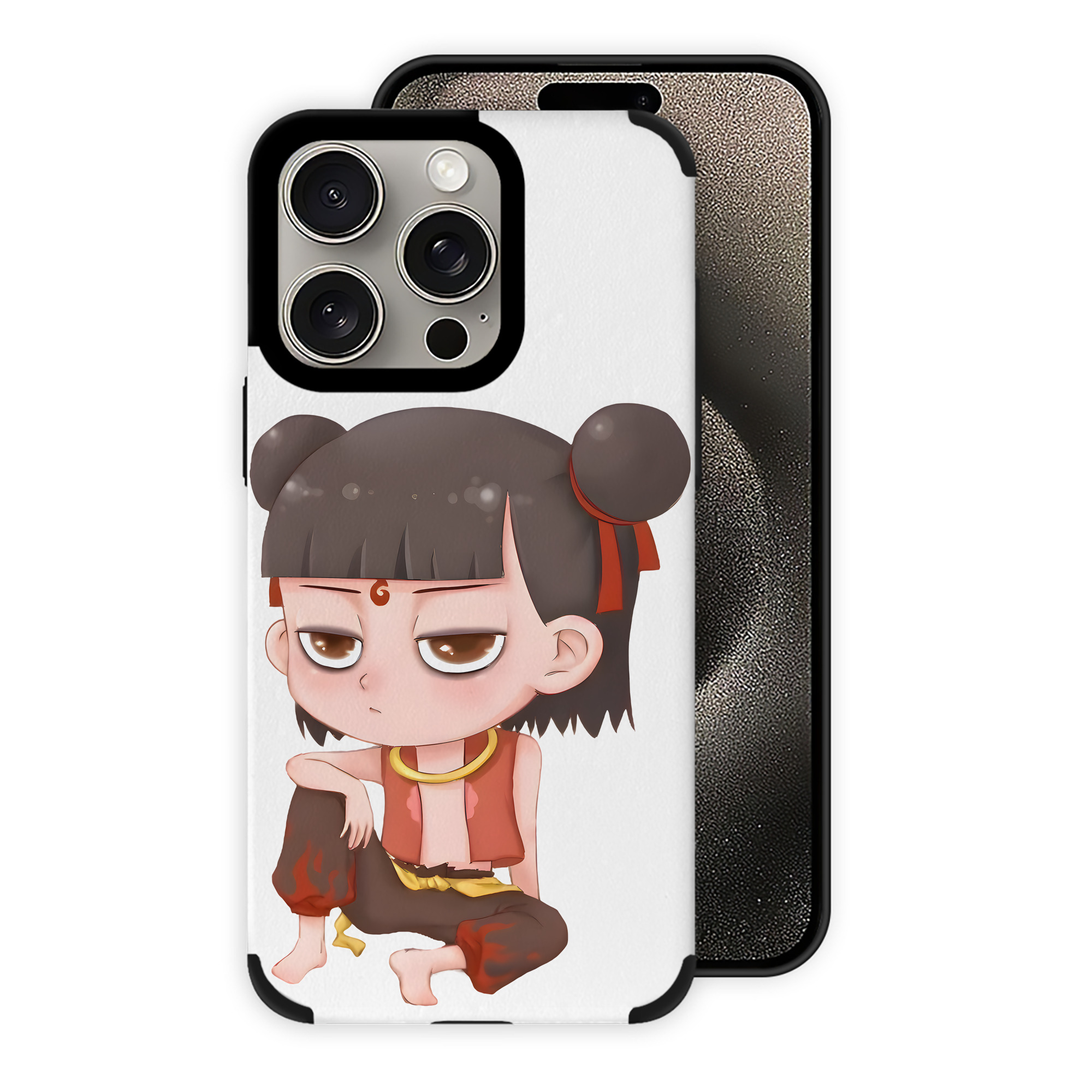（画像用） Ne Zha 2 ナタ 魔童の大暴れ 【iPhone15ProMax対応】 PUレザー スマホケース 耐衝撃＆黄変防止
