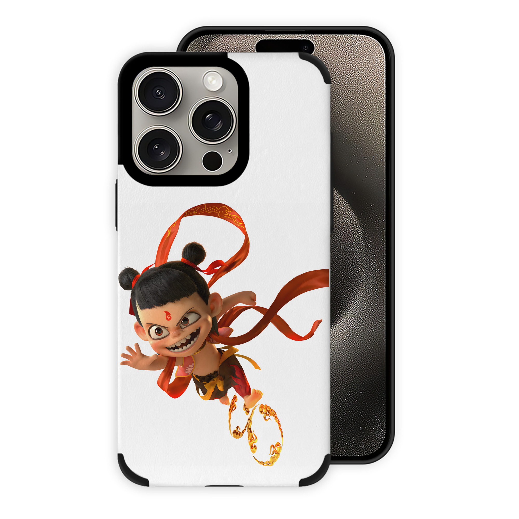 （画像用） Ne Zha 2 ナタ 魔童の大暴れ 【iPhone15ProMax対応】 PUレザー スマホケース 耐衝撃＆黄変防止