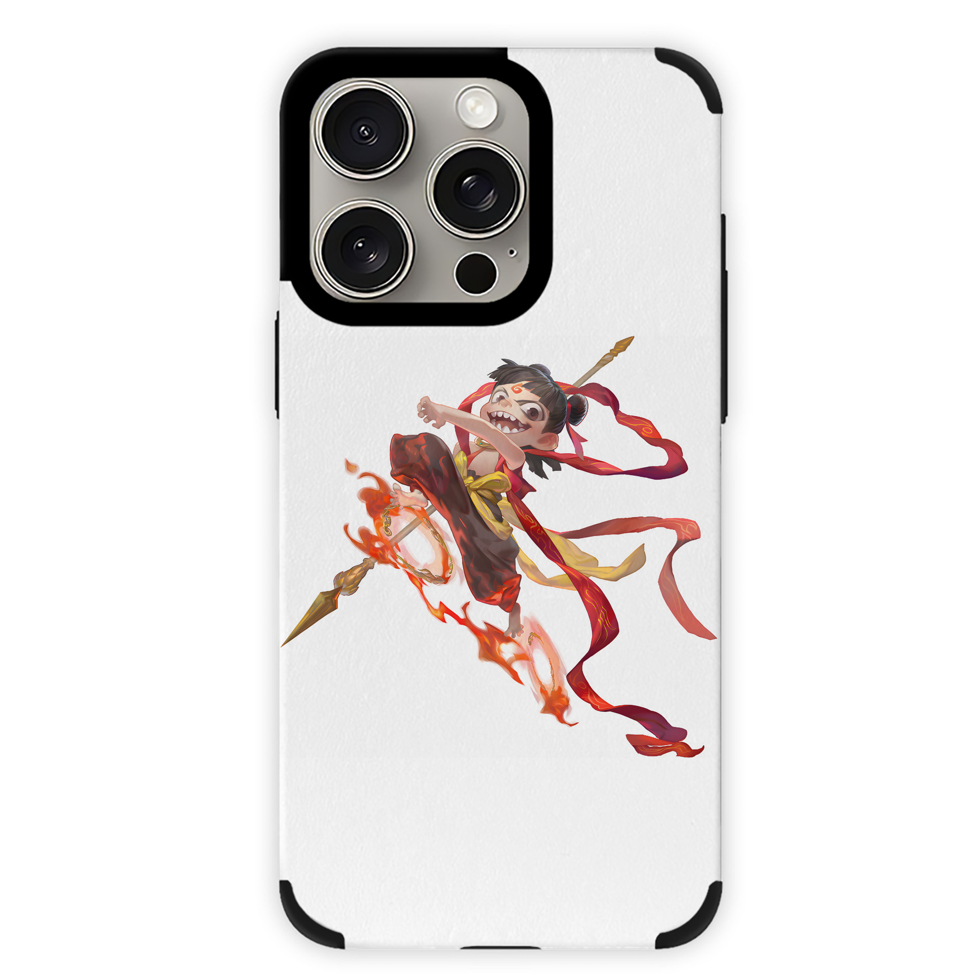 （画像用） Ne Zha 2 ナタ 魔童の大暴れ 【iPhone15ProMax対応】 PUレザー スマホケース 耐衝撃＆黄変防止