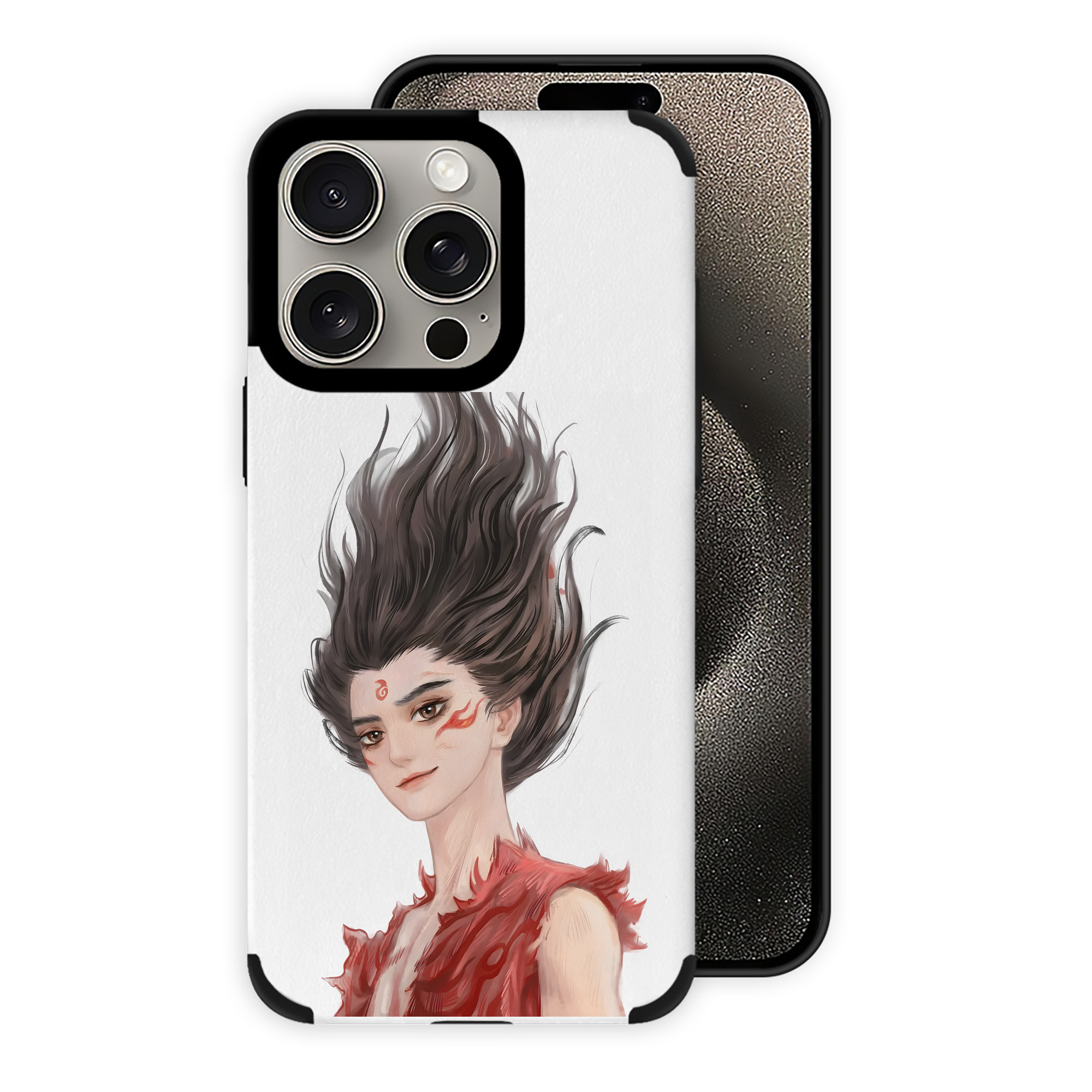 （画像用） Ne Zha 2 ナタ 魔童の大暴れ 【iPhone15ProMax対応】 PUレザー スマホケース 耐衝撃＆黄変防止