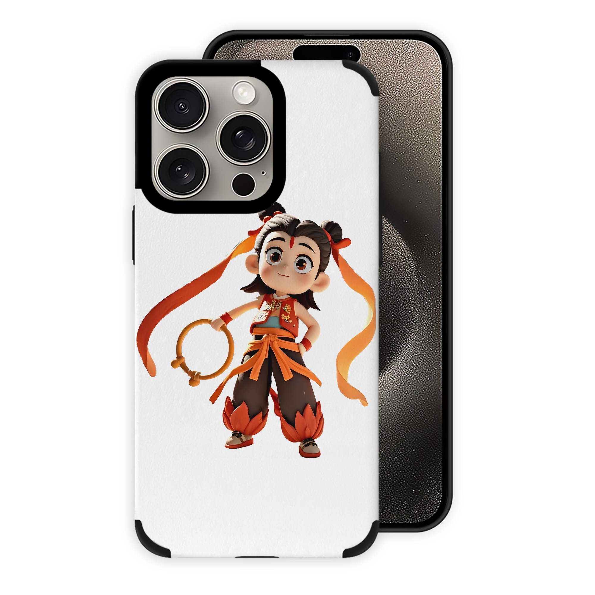 （画像用） Ne Zha 2 ナタ 魔童の大暴れ 【iPhone15ProMax対応】 PUレザー スマホケース 耐衝撃＆黄変防止