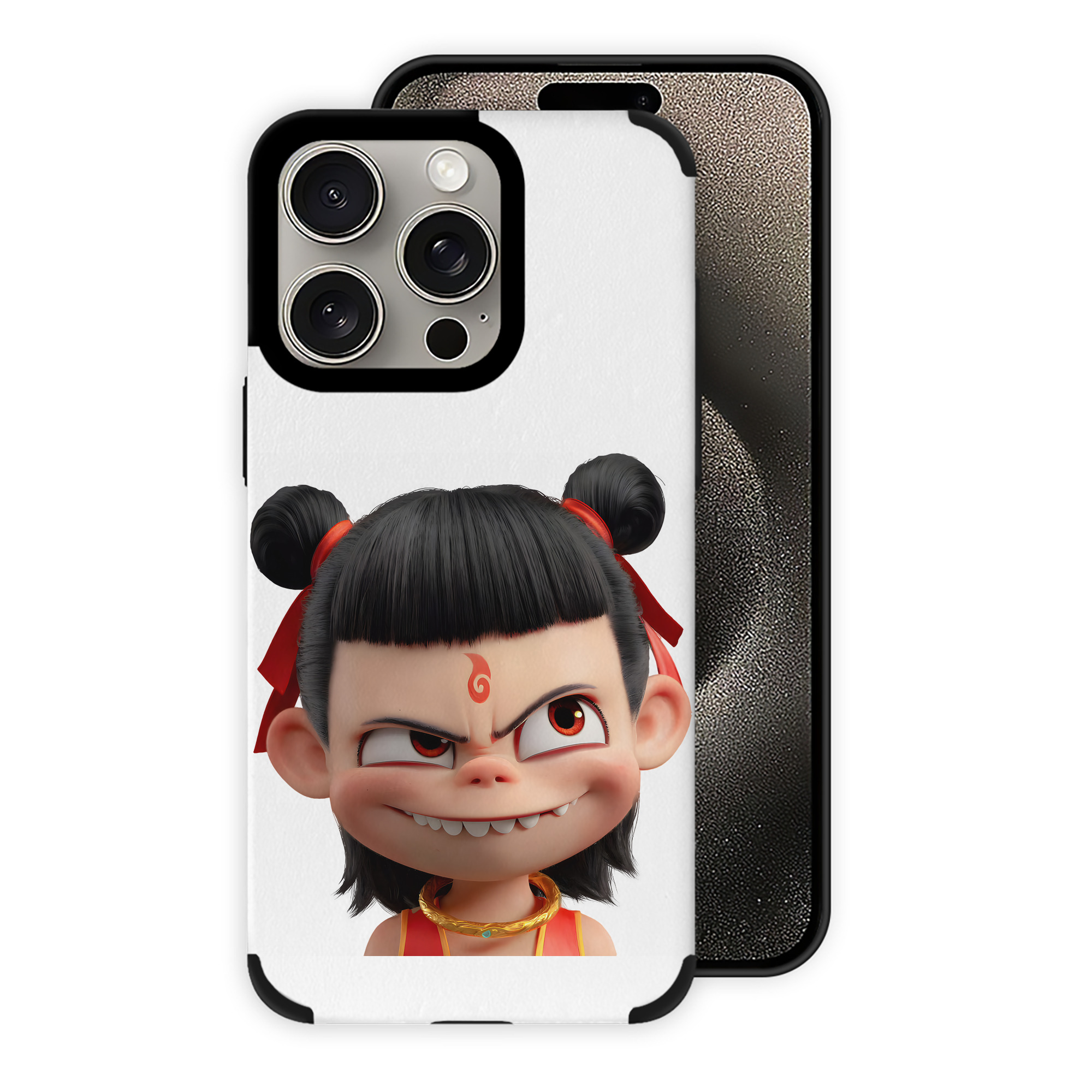 （画像用） Ne Zha 2 ナタ 魔童の大暴れ 【iPhone15ProMax対応】 PUレザー スマホケース 耐衝撃＆黄変防止