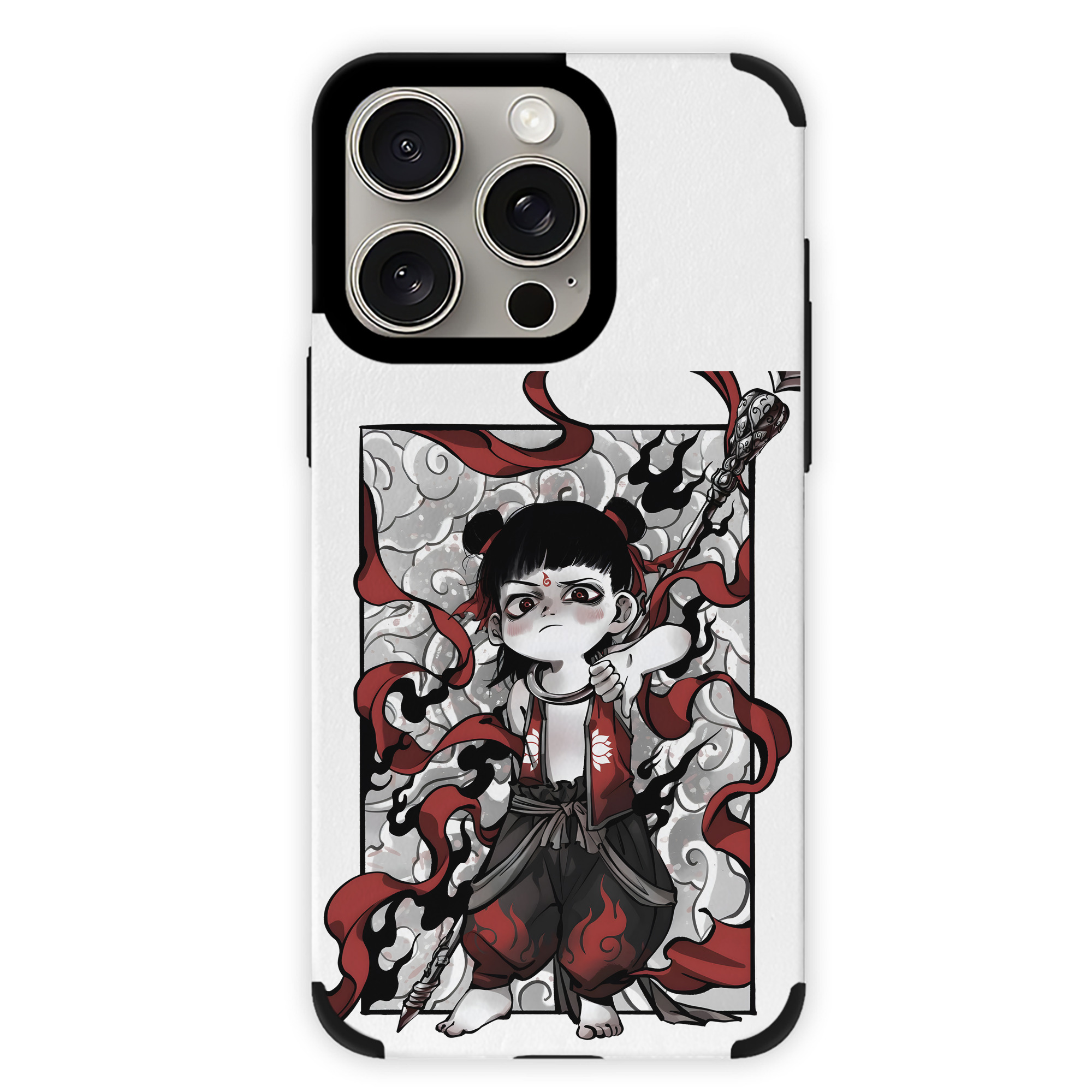 （画像用） Ne Zha 2 ナタ 魔童の大暴れ 【iPhone15ProMax対応】 PUレザー スマホケース 耐衝撃＆黄変防止