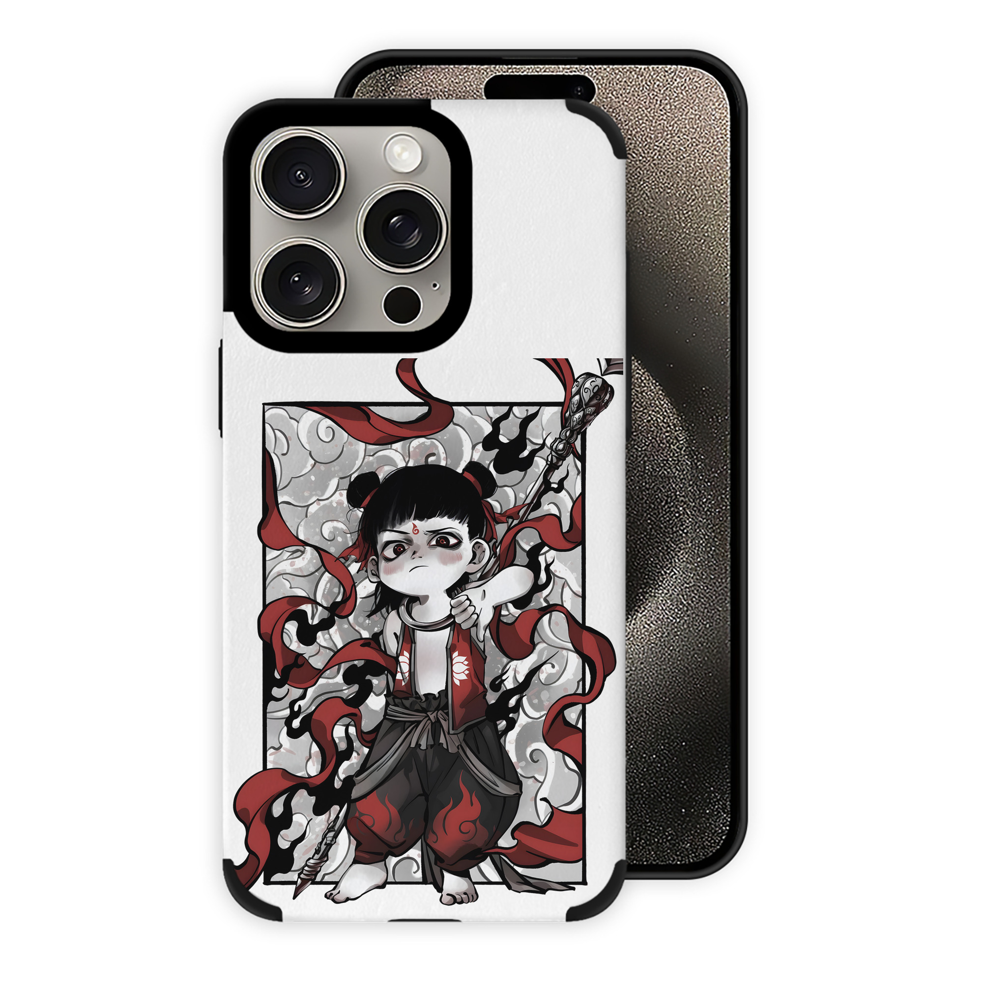 （画像用） Ne Zha 2 ナタ 魔童の大暴れ 【iPhone15ProMax対応】 PUレザー スマホケース 耐衝撃＆黄変防止