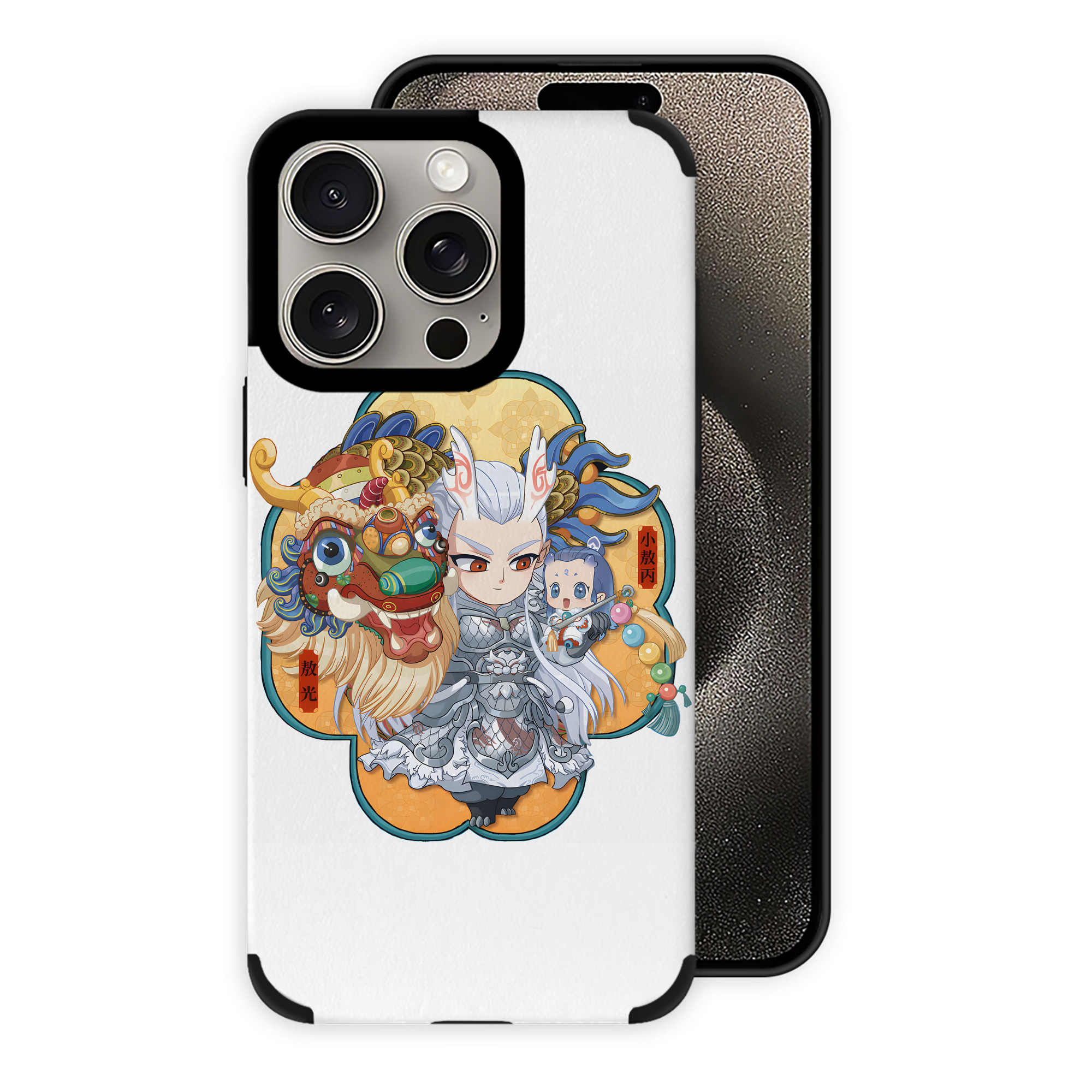 （画像用） Ne Zha 2 ナタ 魔童の大暴れ 【iPhone15ProMax対応】 PUレザー スマホケース 耐衝撃＆黄変防止