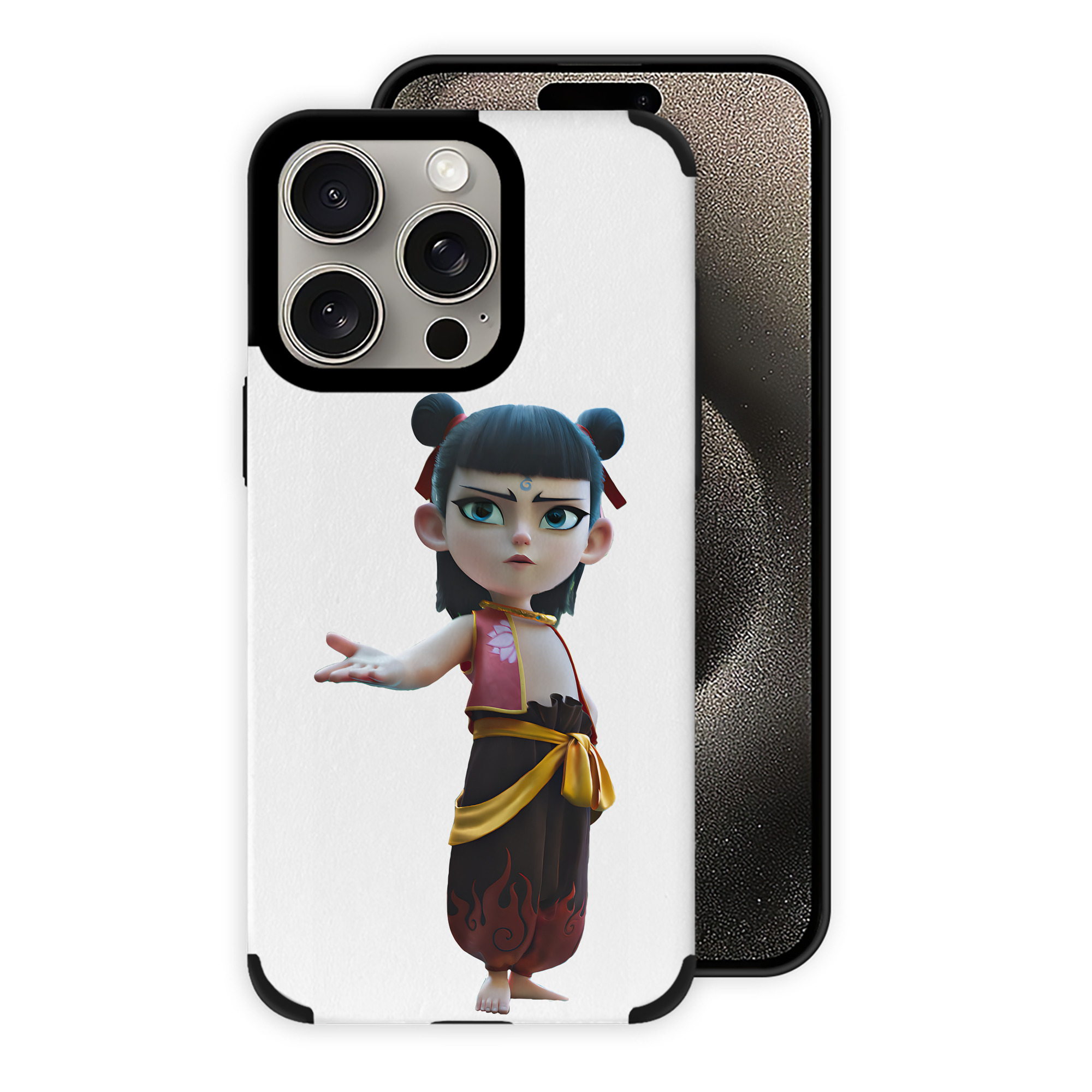 （画像用） Ne Zha 2 ナタ 魔童の大暴れ 【iPhone15ProMax対応】 PUレザー スマホケース 耐衝撃＆黄変防止