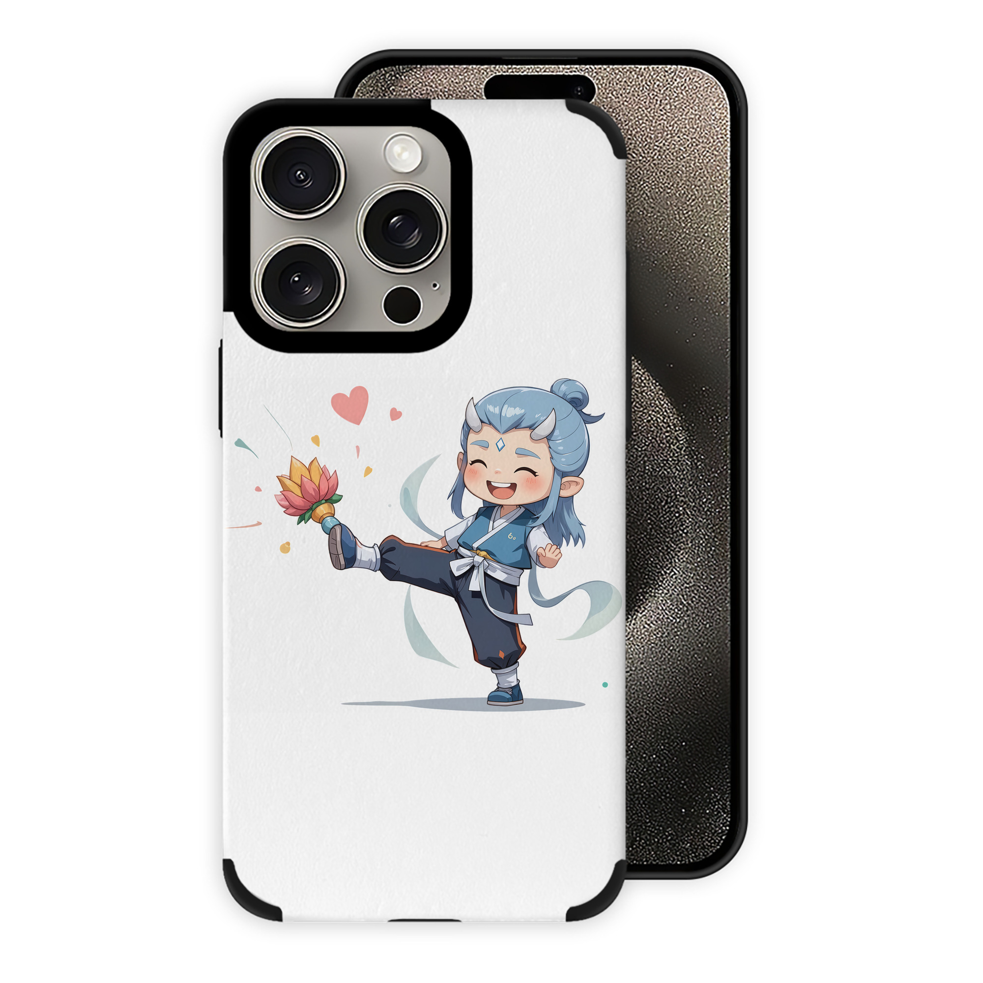 （画像用） Ne Zha 2 ナタ 魔童の大暴れ 【iPhone15ProMax対応】 PUレザー スマホケース 耐衝撃＆黄変防止