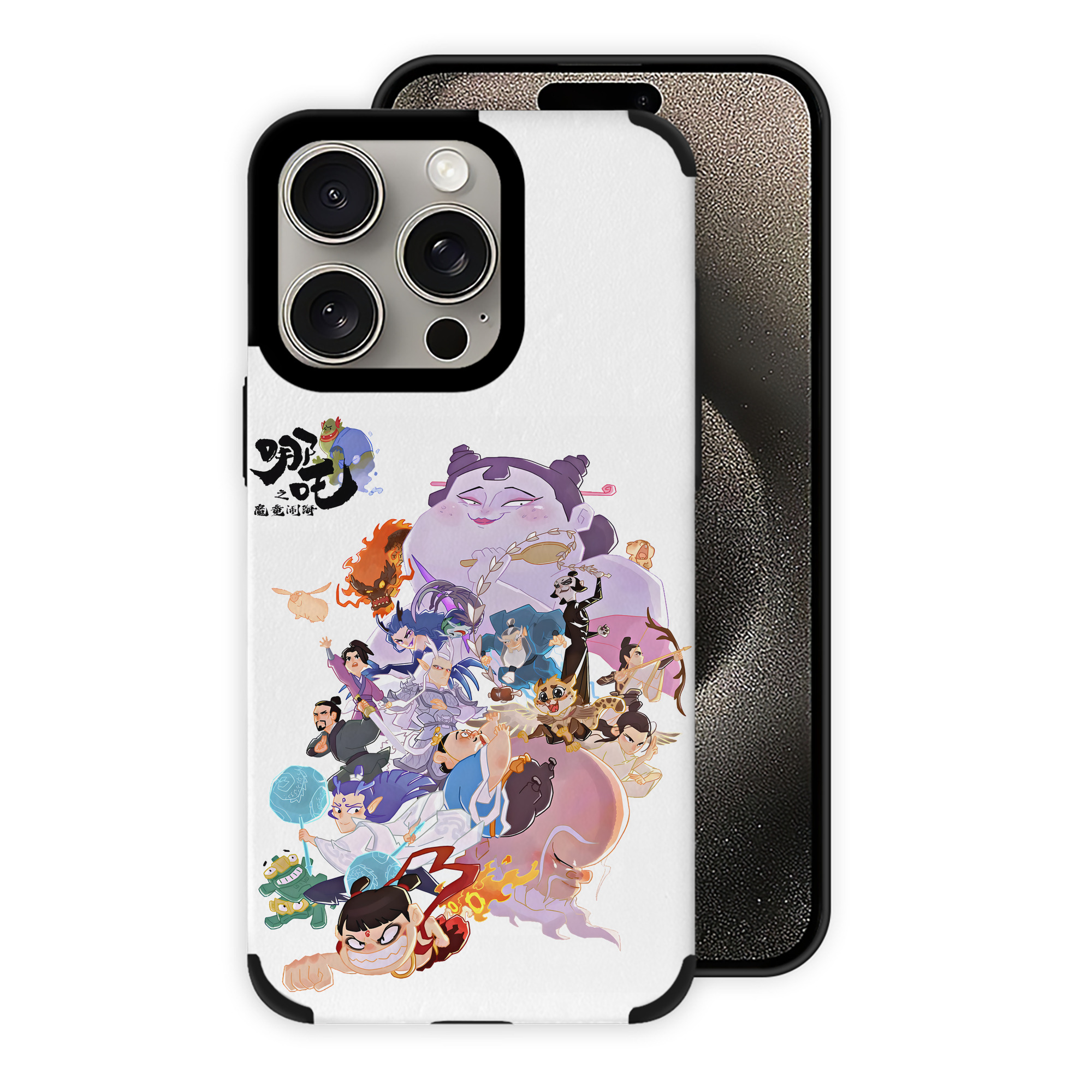 （画像用） Ne Zha 2 ナタ 魔童の大暴れ 【iPhone15ProMax対応】 PUレザー スマホケース 耐衝撃＆黄変防止