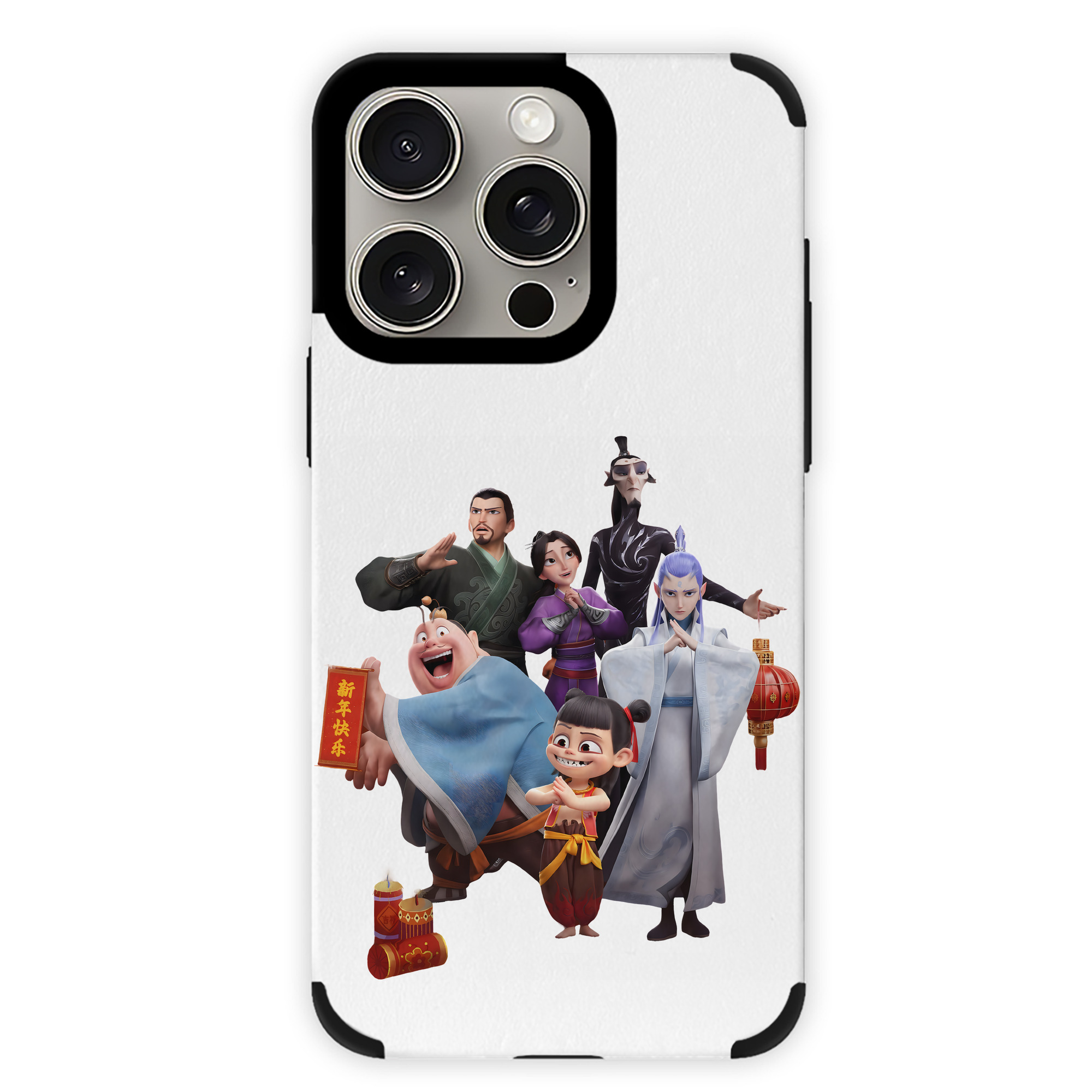 （画像用） Ne Zha 2 ナタ 魔童の大暴れ 【iPhone15ProMax対応】 PUレザー スマホケース 耐衝撃＆黄変防止