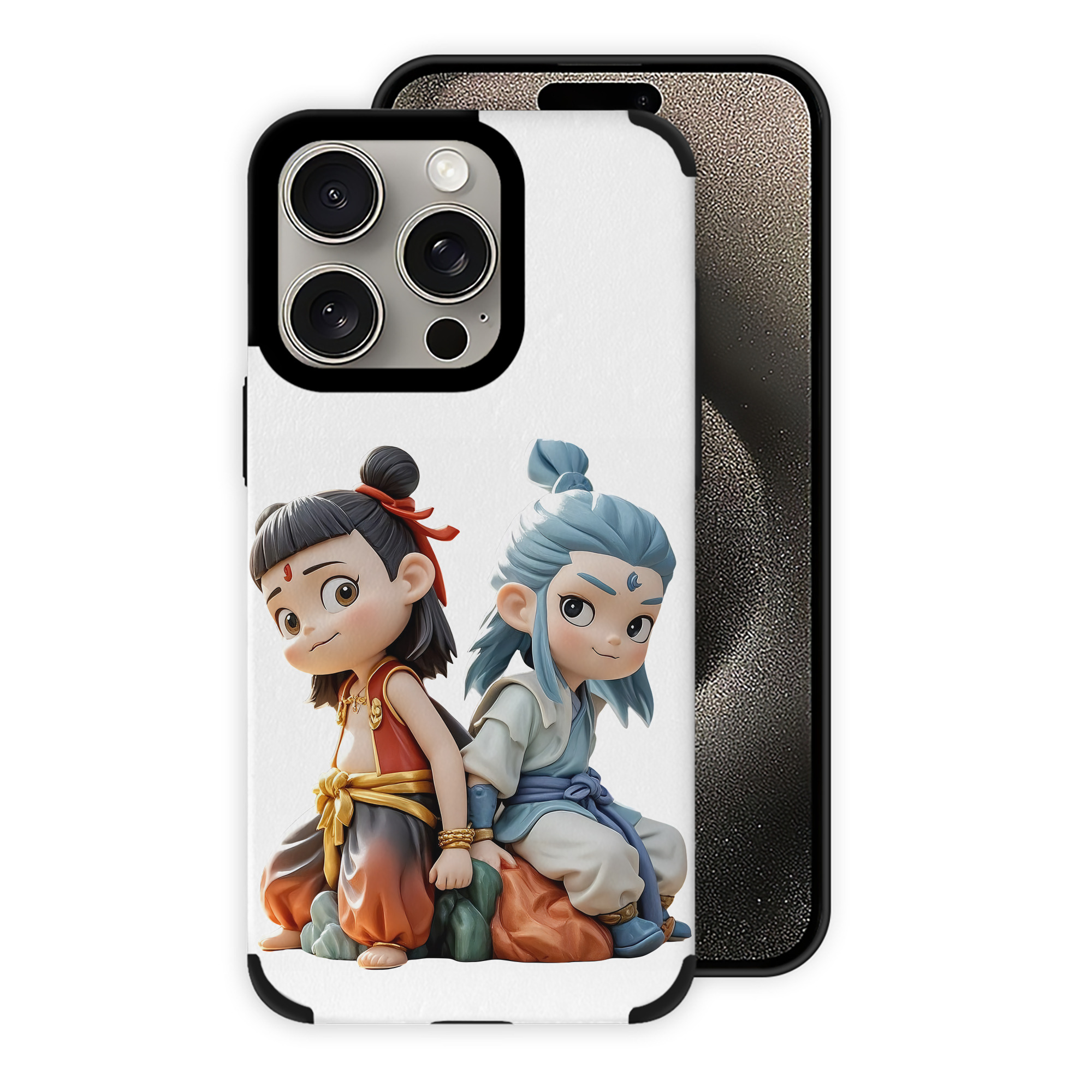 （画像用） Ne Zha 2 ナタ 魔童の大暴れ 【iPhone15ProMax対応】 PUレザー スマホケース 耐衝撃＆黄変防止
