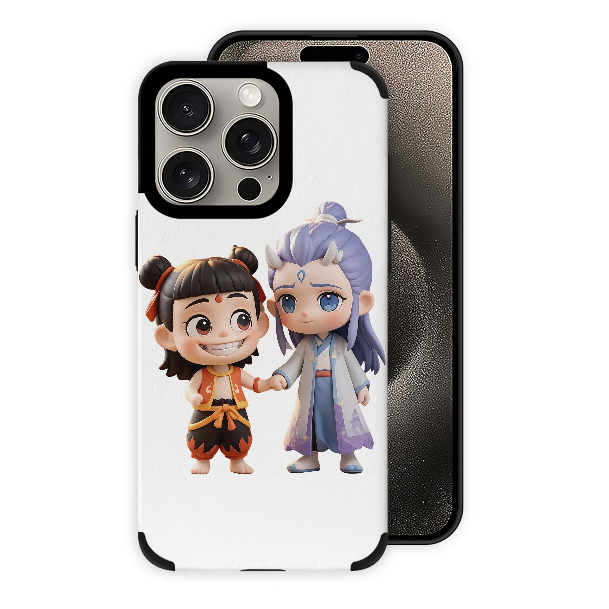 （画像用） Ne Zha 2 ナタ 魔童の大暴れ 【iPhone15ProMax対応】 PUレザー スマホケース 耐衝撃＆黄変防止