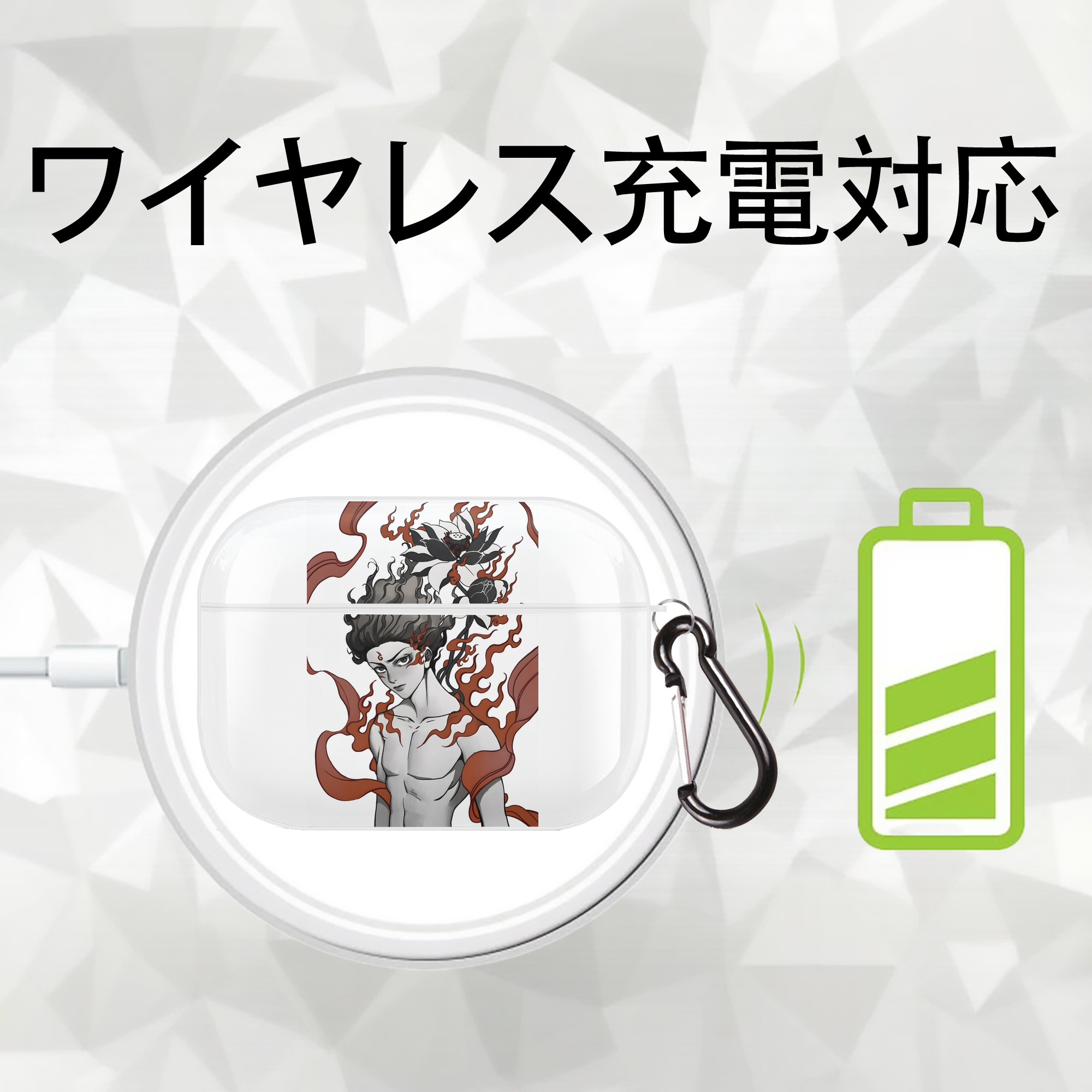 Ne Zha 2 ナタ 魔童の大暴れ 【AirPods Pro用】ハードシェル保護ケース 耐衝撃・防指紋・カラビナ付き商品仕様
