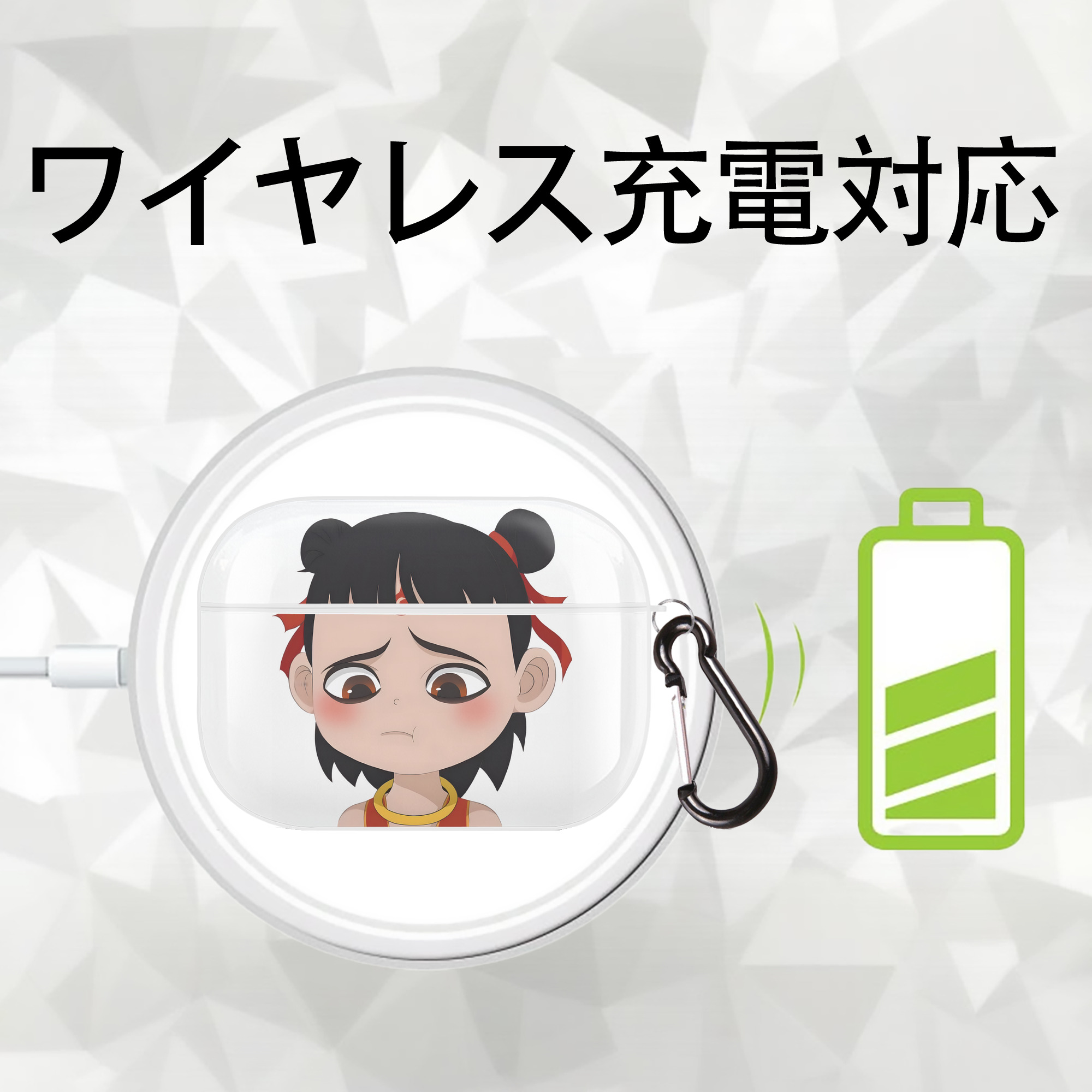 Ne Zha 2 ナタ 魔童の大暴れ 【AirPods Pro用】ハードシェル保護ケース 耐衝撃・防指紋・カラビナ付き商品仕様